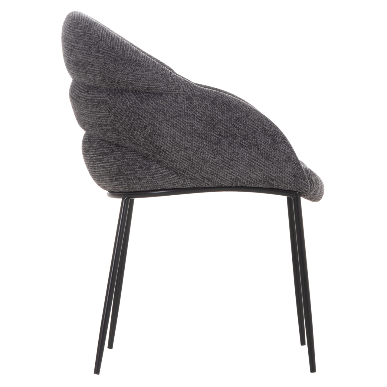 DINING CHAIR DRENNY HM18424.01 GREY FABRIC-METAL BLACK LEGS 62x63x85Hcm. [4]