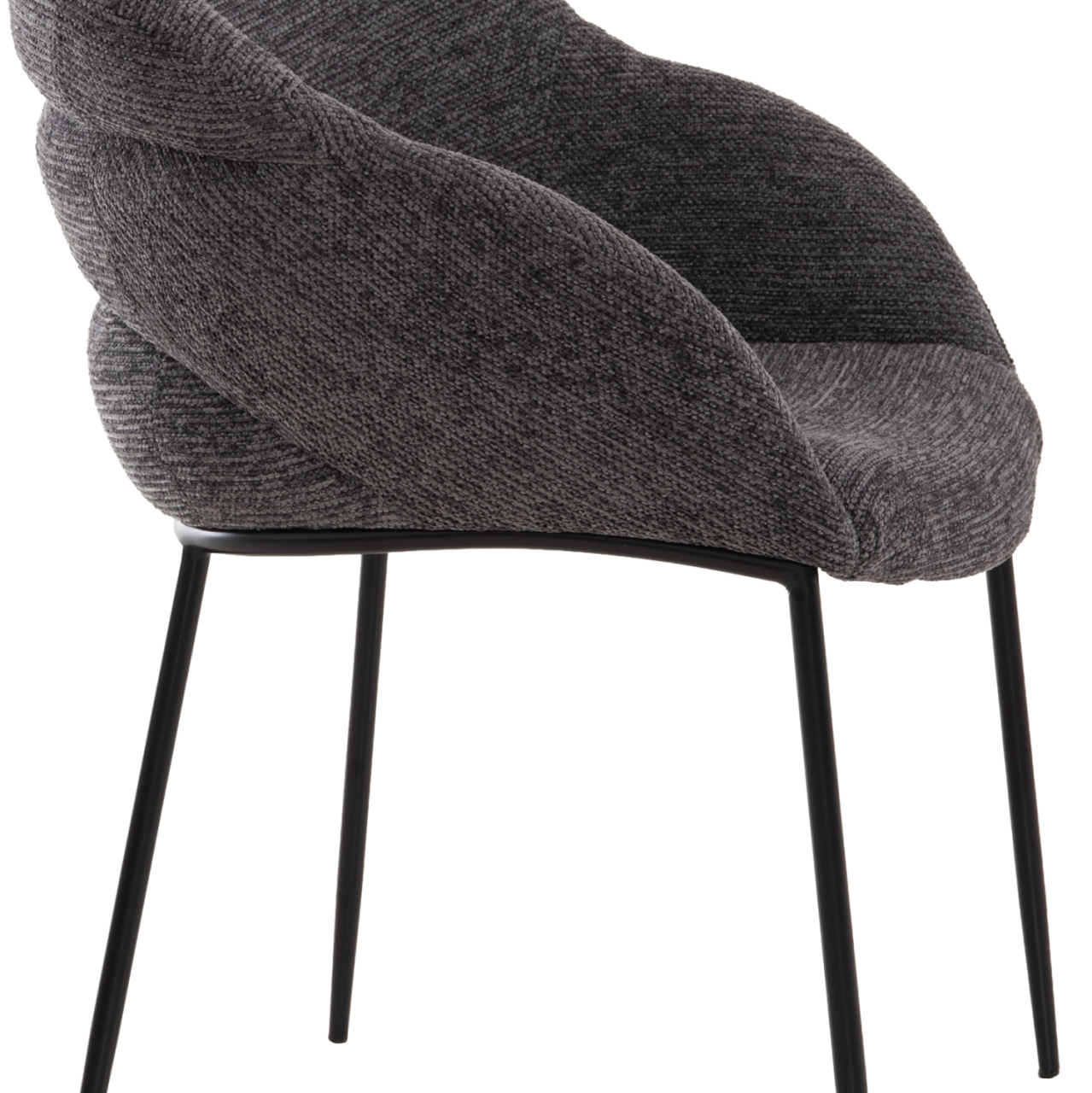 DINING CHAIR DRENNY HM18424.01 GREY FABRIC-METAL BLACK LEGS 62x63x85Hcm. [9]
