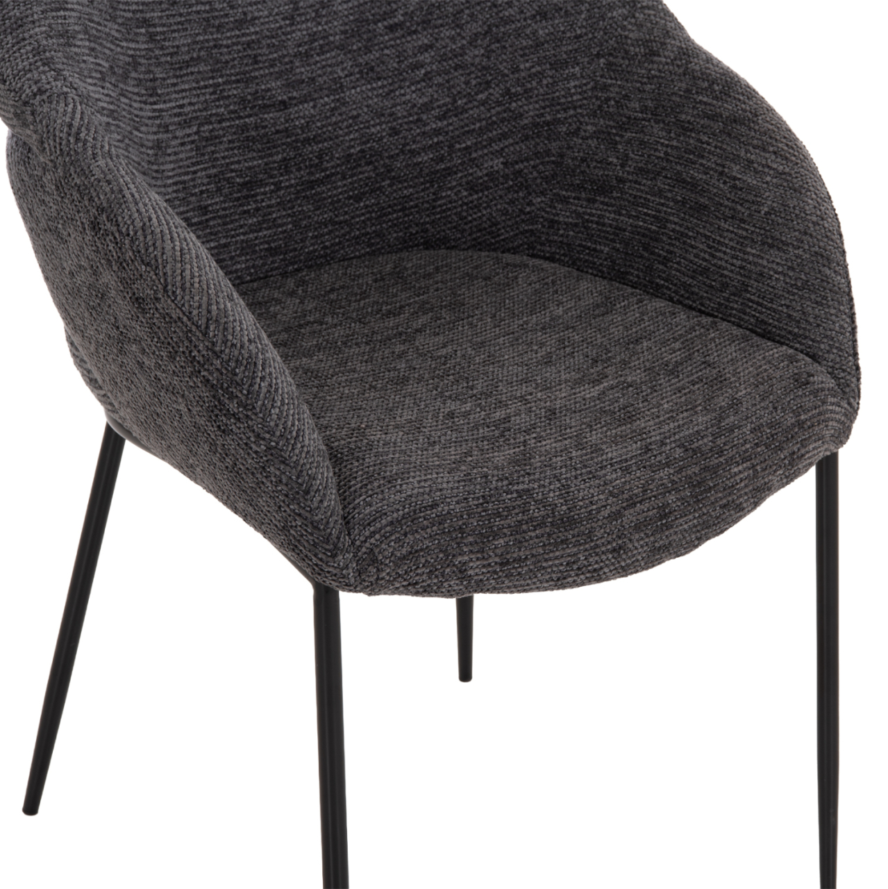 DINING CHAIR DRENNY HM18424.01 GREY FABRIC-METAL BLACK LEGS 62x63x85Hcm. [8]