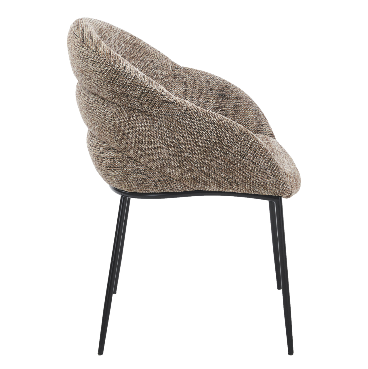 DINING CHAIR DRENNY HM18424.03 TAUPE FABRIC-METAL BLACK LEGS 62x63x85Hcm. [4]
