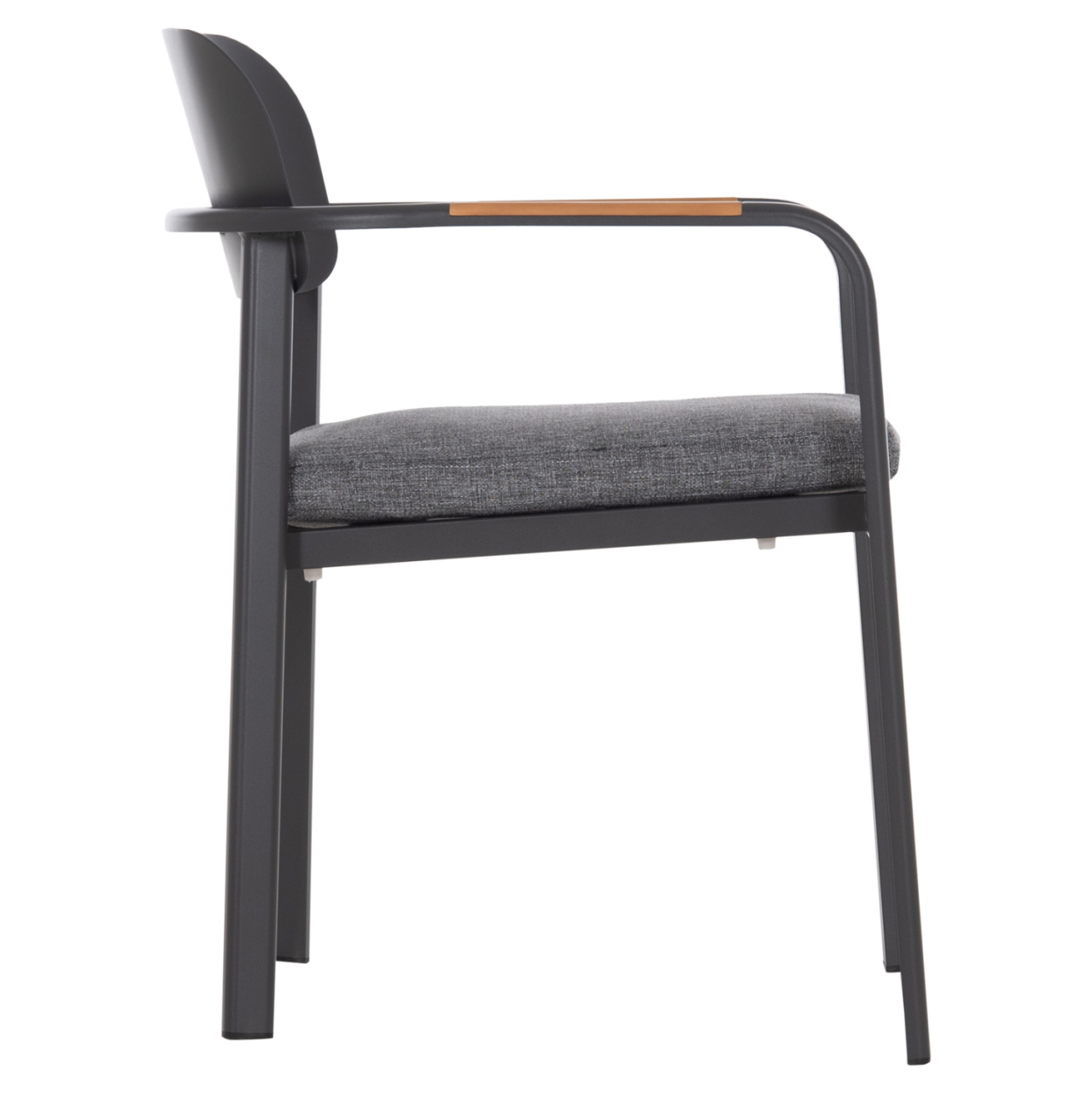 DINING CHAIR ELARA HM6414.01 GREY ALUMINUM-OLEFIN FABRIC--TEAK WOOD 56x62x78Hcm. [4]