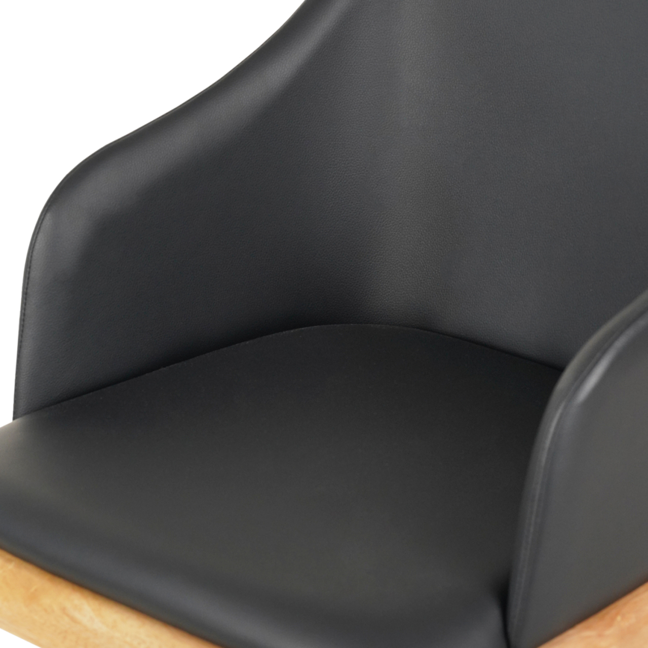 DINING CHAIR FURLAN ΗΜ9949.01 RUBBERWOOD IN OAK-BLACK PU 54,5x58x78Hcm. [6]
