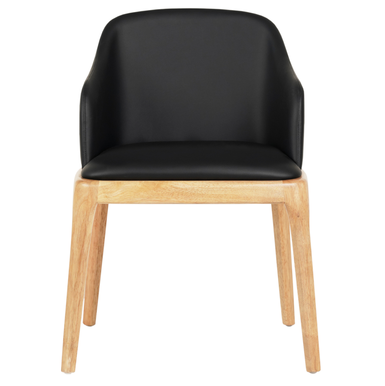 DINING CHAIR FURLAN ΗΜ9949.01 RUBBERWOOD IN OAK-BLACK PU 54,5x58x78Hcm. [3]