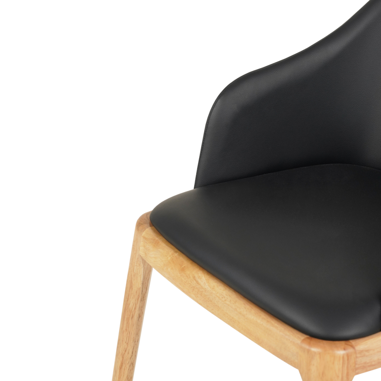 DINING CHAIR FURLAN ΗΜ9949.01 RUBBERWOOD IN OAK-BLACK PU 54,5x58x78Hcm. [7]