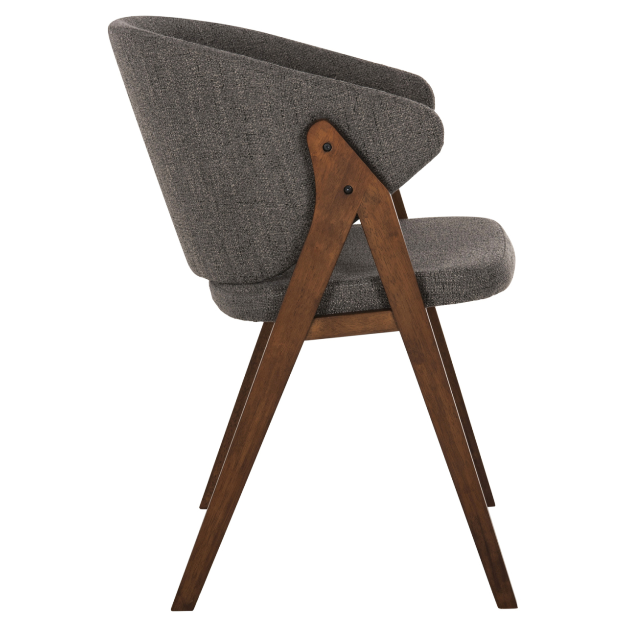 DINING CHAIR HANA HM9746.02 RUBBERWOOD IN WALNUT-FABRIC IN GREY 55x60x84Hcm. [4]