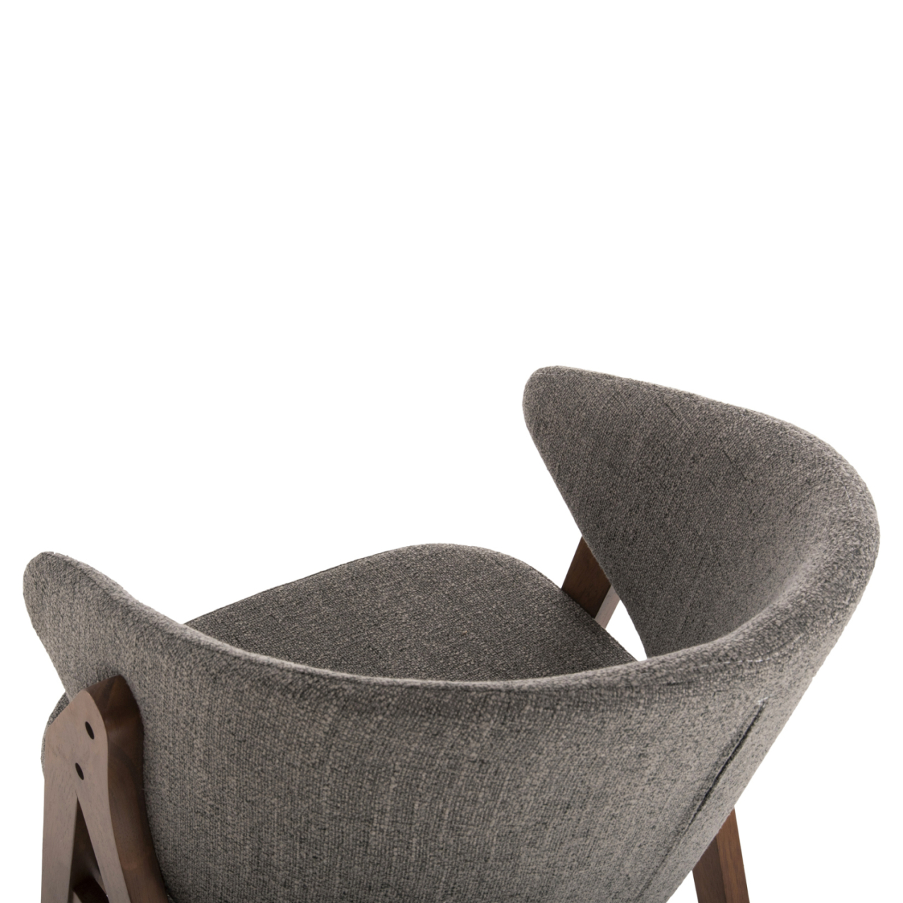 DINING CHAIR HANA HM9746.02 RUBBERWOOD IN WALNUT-FABRIC IN GREY 55x60x84Hcm. [10]