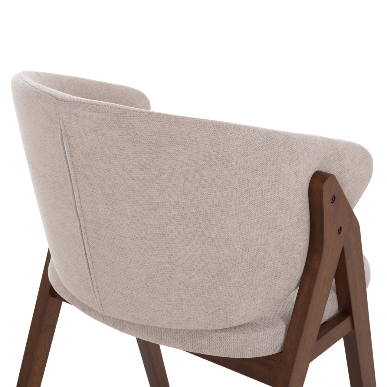 DINING CHAIR HANA HM9746.11 RUBBERWOOD IN WALNUT-FABRIC IN BEIGE 55,5x60x85Hcm. [10]