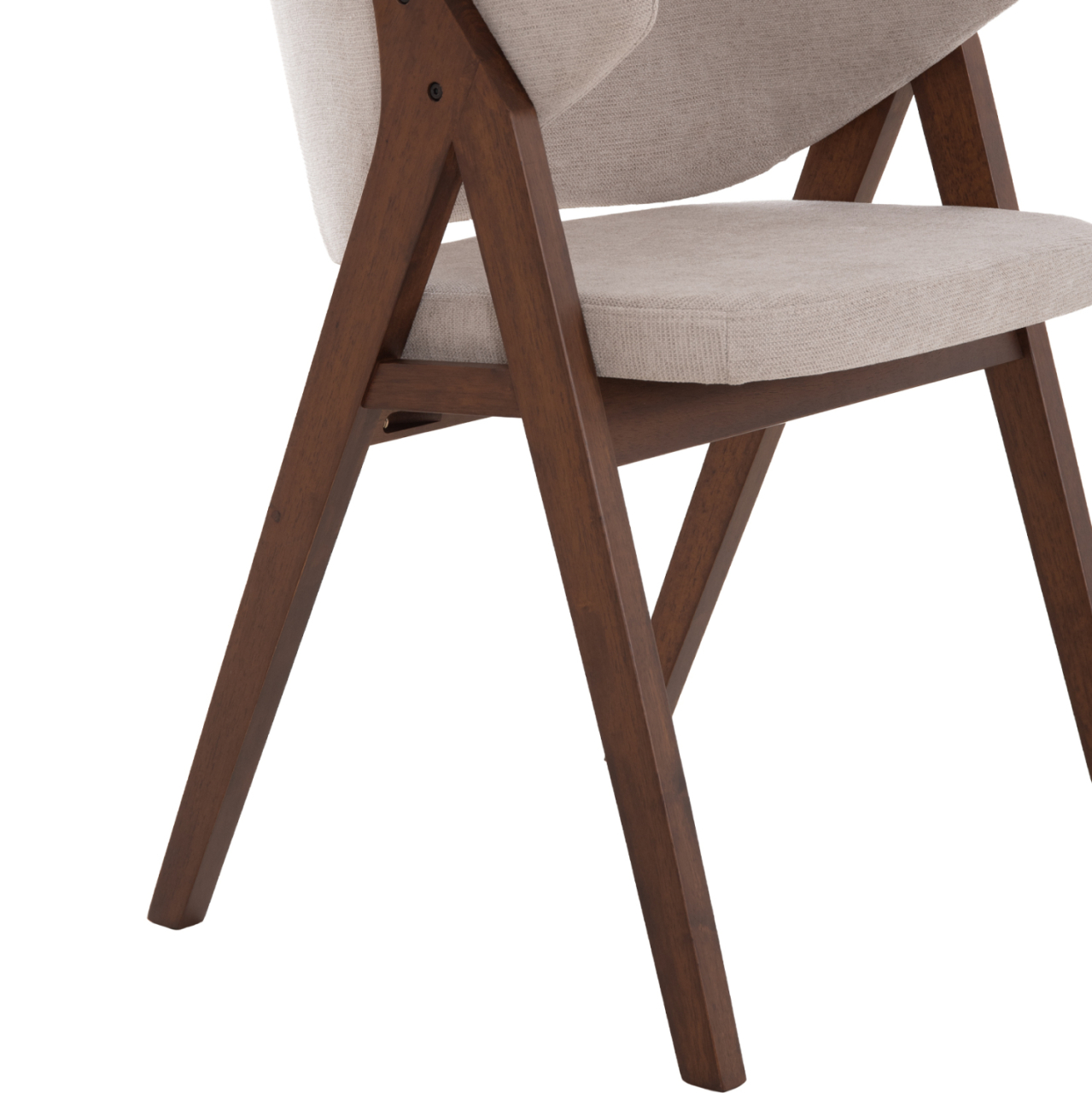 DINING CHAIR HANA HM9746.11 RUBBERWOOD IN WALNUT-FABRIC IN BEIGE 55,5x60x85Hcm. [9]