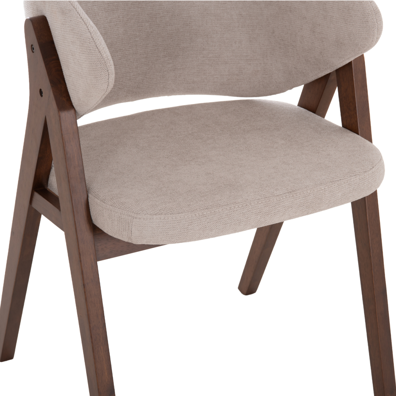 DINING CHAIR HANA HM9746.11 RUBBERWOOD IN WALNUT-FABRIC IN BEIGE 55,5x60x85Hcm. [8]