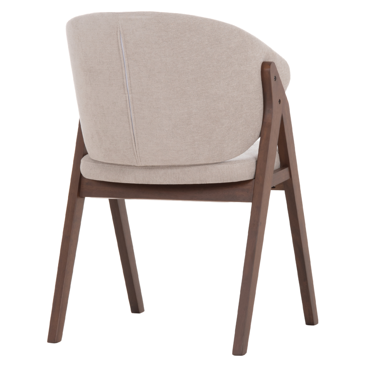 DINING CHAIR HANA HM9746.11 RUBBERWOOD IN WALNUT-FABRIC IN BEIGE 55,5x60x85Hcm. [5]
