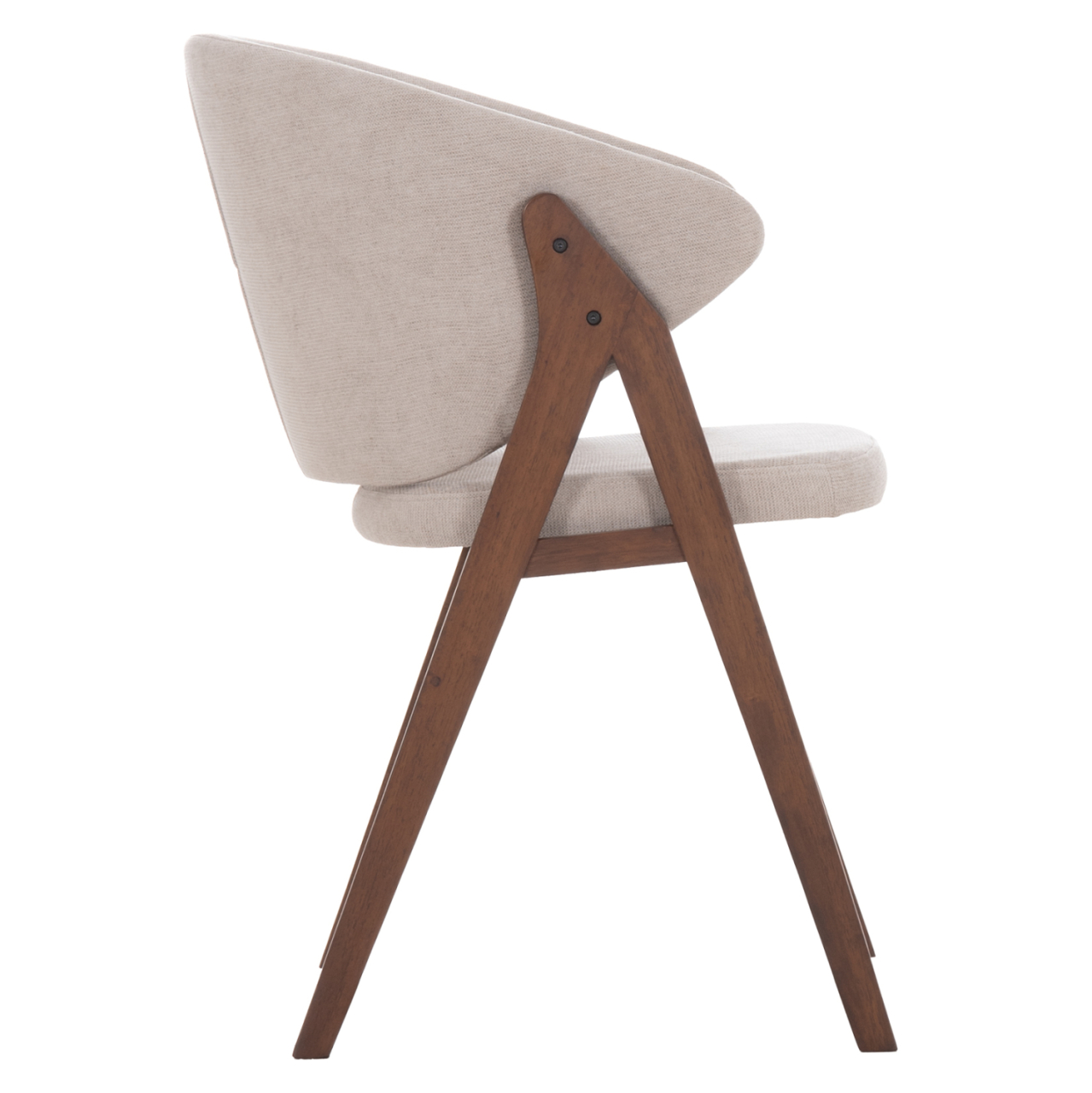DINING CHAIR HANA HM9746.11 RUBBERWOOD IN WALNUT-FABRIC IN BEIGE 55,5x60x85Hcm. [4]