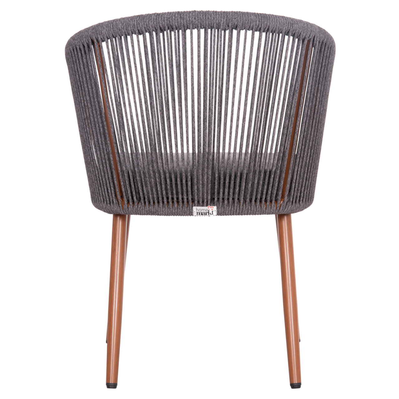 DINING CHAIR HARRIET HM5548.11 ALUMINUM BROWN FRAME-GREY P.E.ROPE 60x62x80,5Hcm. [6]