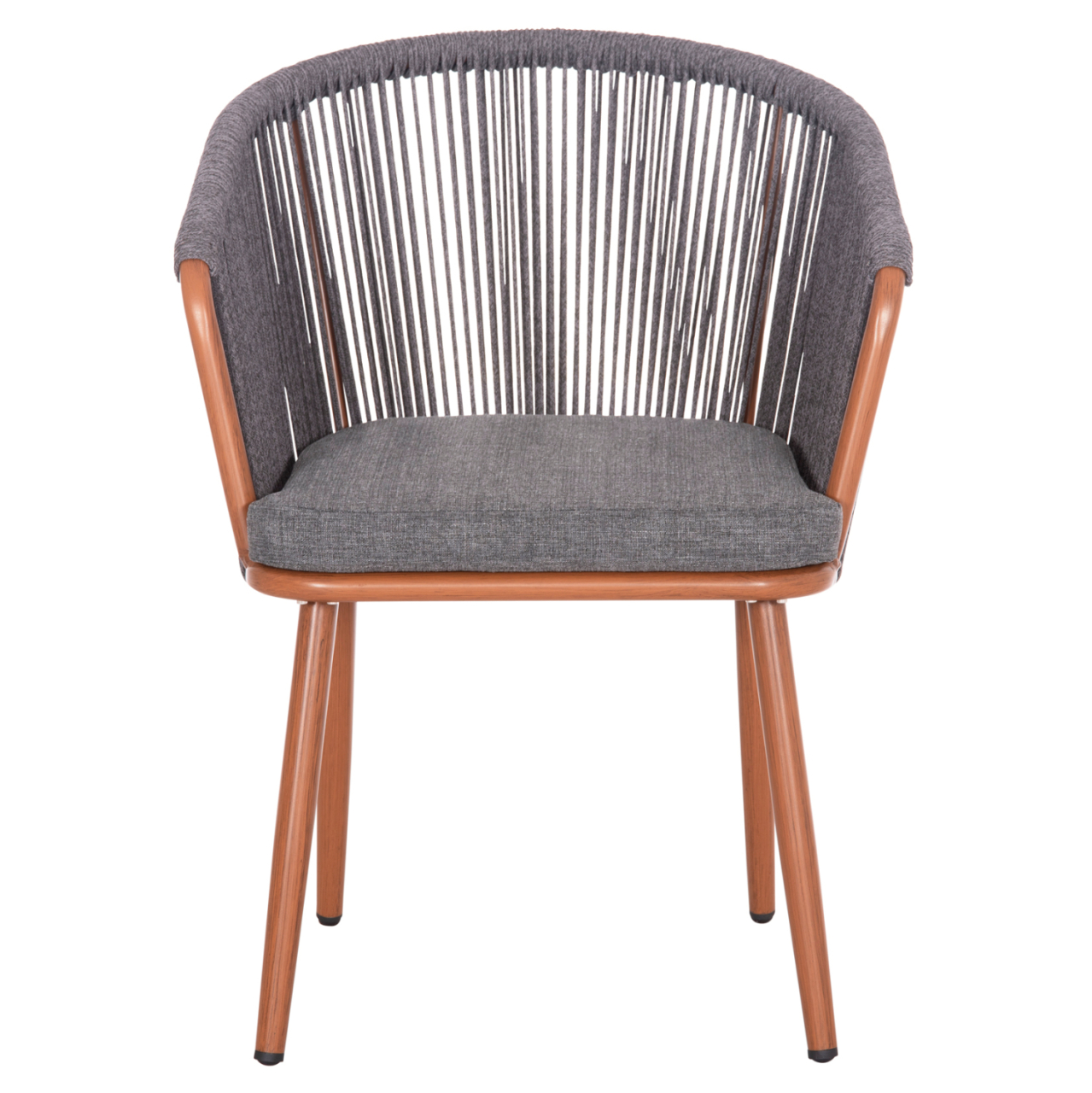 DINING CHAIR HARRIET HM5548.11 ALUMINUM BROWN FRAME-GREY P.E.ROPE 60x62x80,5Hcm. [3]