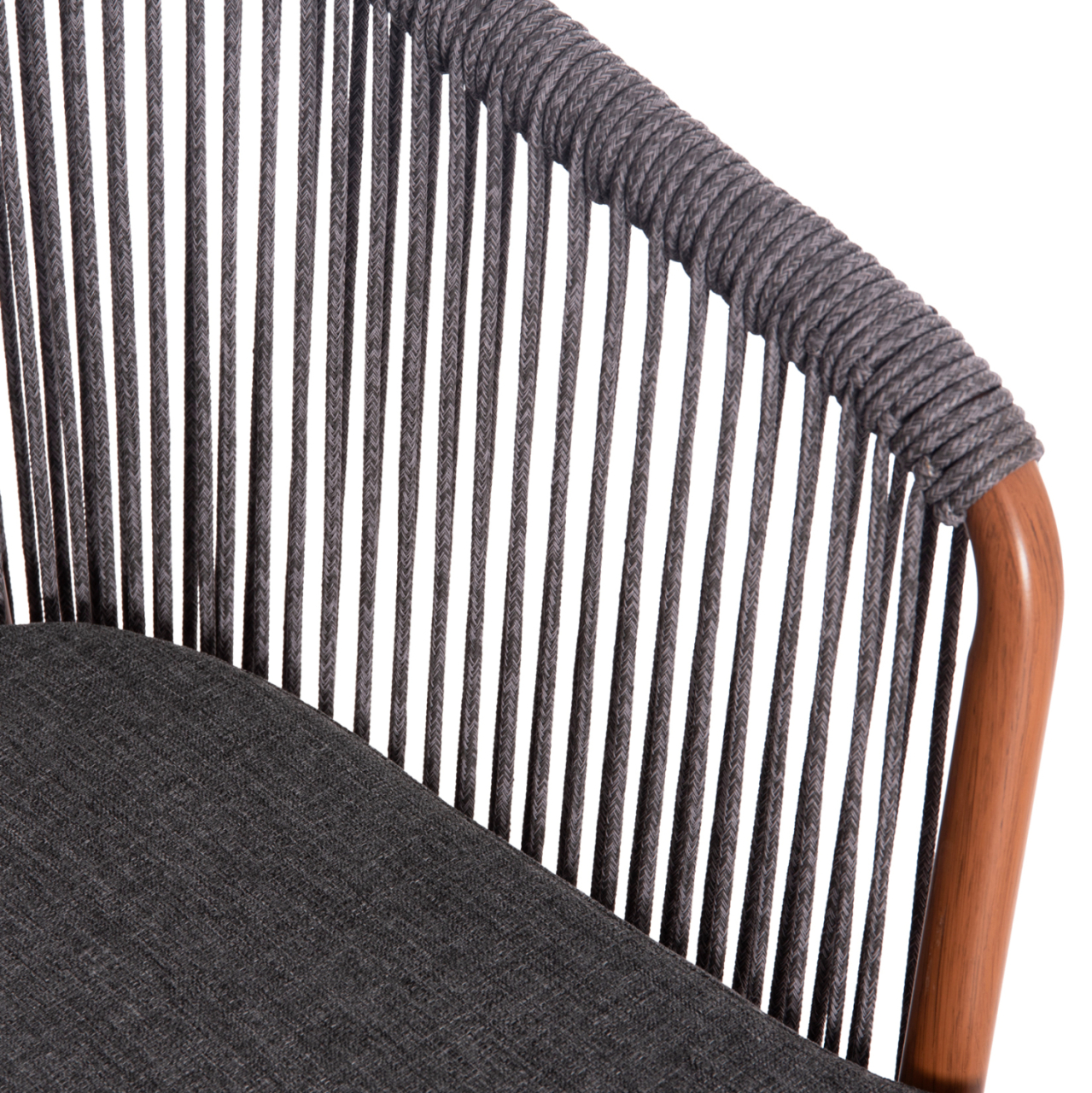 DINING CHAIR HARRIET HM5548.11 ALUMINUM BROWN FRAME-GREY P.E.ROPE 60x62x80,5Hcm. [7]