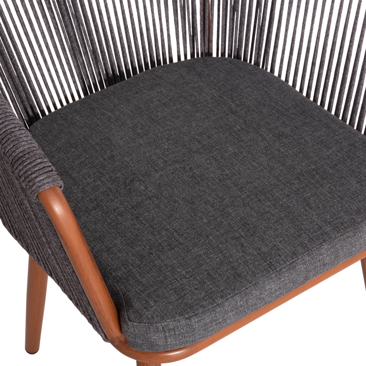 DINING CHAIR HARRIET HM5548.11 ALUMINUM BROWN FRAME-GREY P.E.ROPE 60x62x80,5Hcm. [8]
