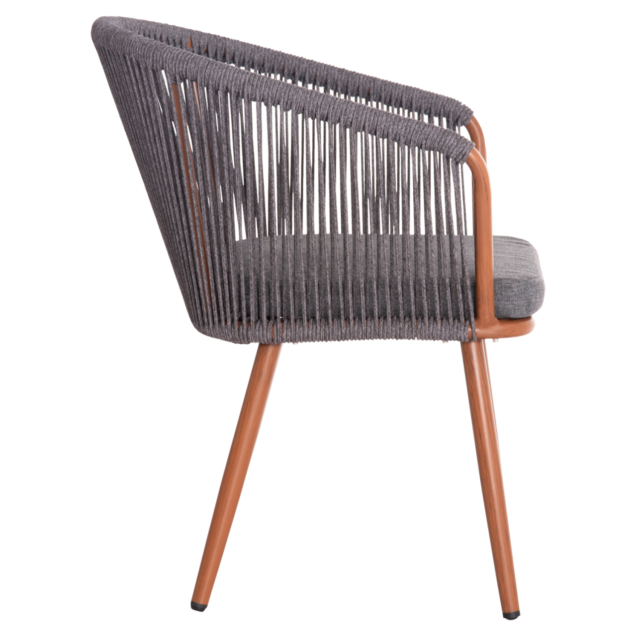DINING CHAIR HARRIET HM5548.11 ALUMINUM BROWN FRAME-GREY P.E.ROPE 60x62x80,5Hcm. [4]