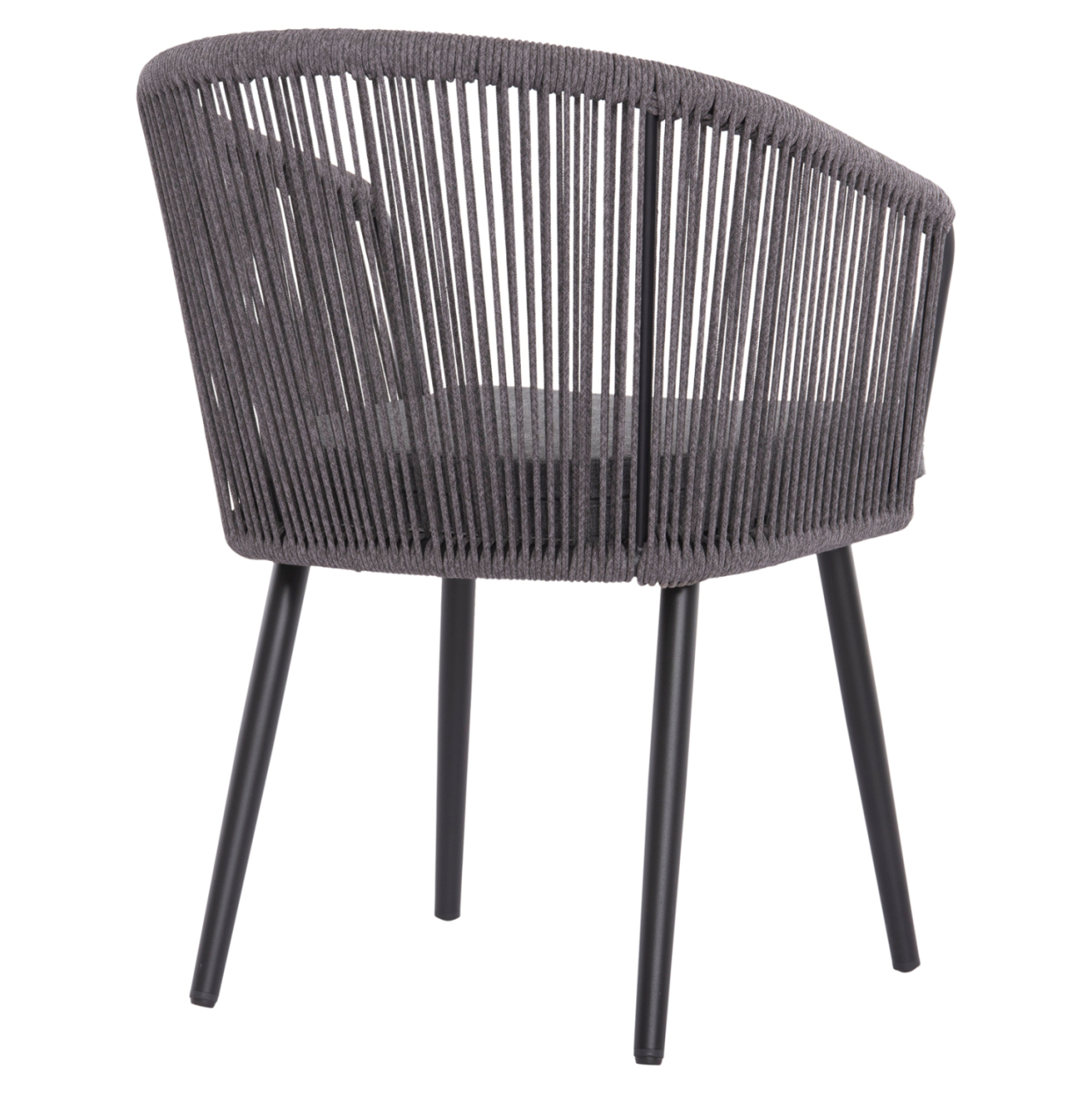 DINING CHAIR HARRIET HM5548.13 ALUMINUM BLACK FRAME-ANTHRACITE P.E.ROPE and CUSHION 60x62x80,5Hcm. [5]