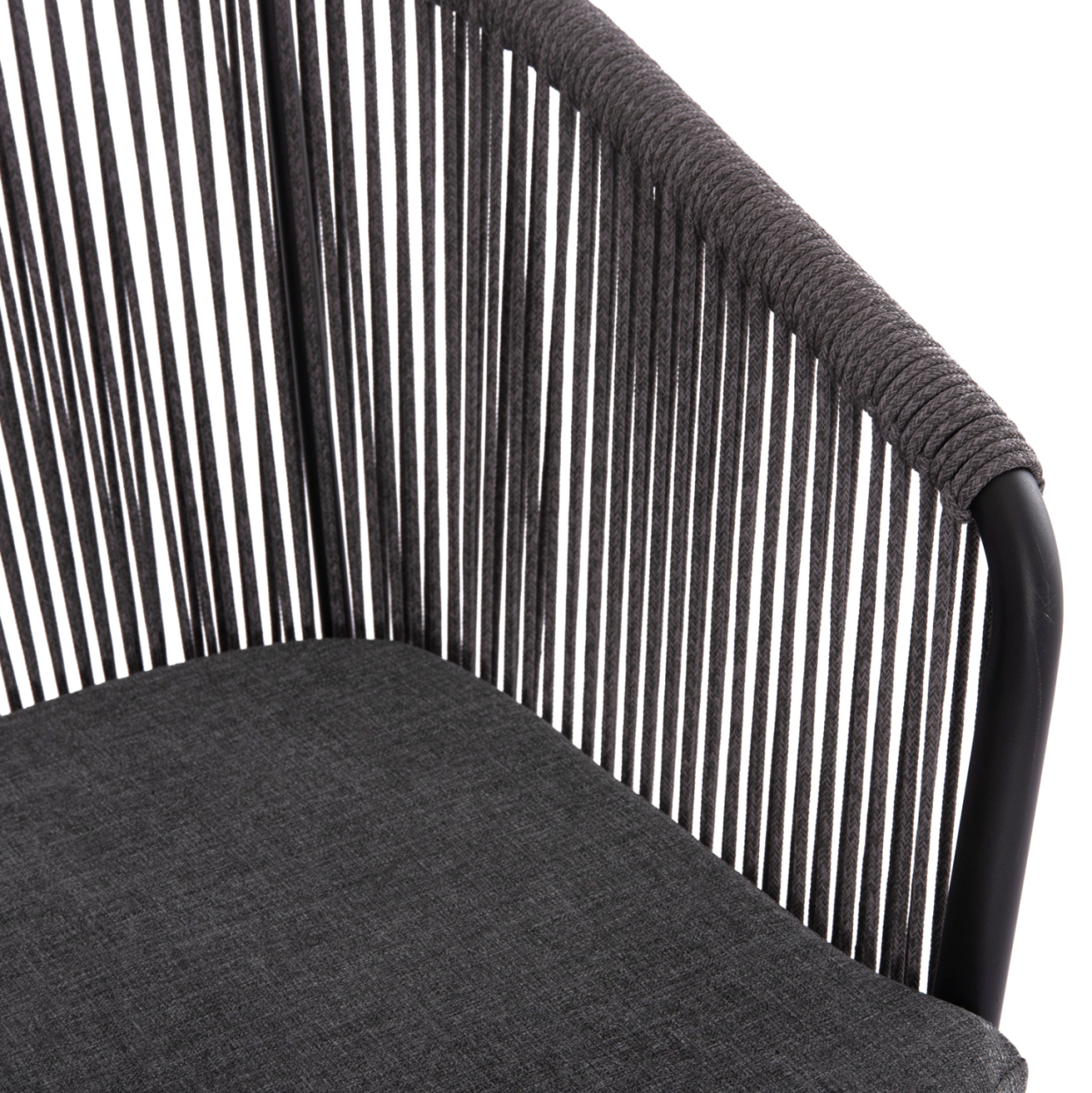 DINING CHAIR HARRIET HM5548.13 ALUMINUM BLACK FRAME-ANTHRACITE P.E.ROPE and CUSHION 60x62x80,5Hcm. [7]