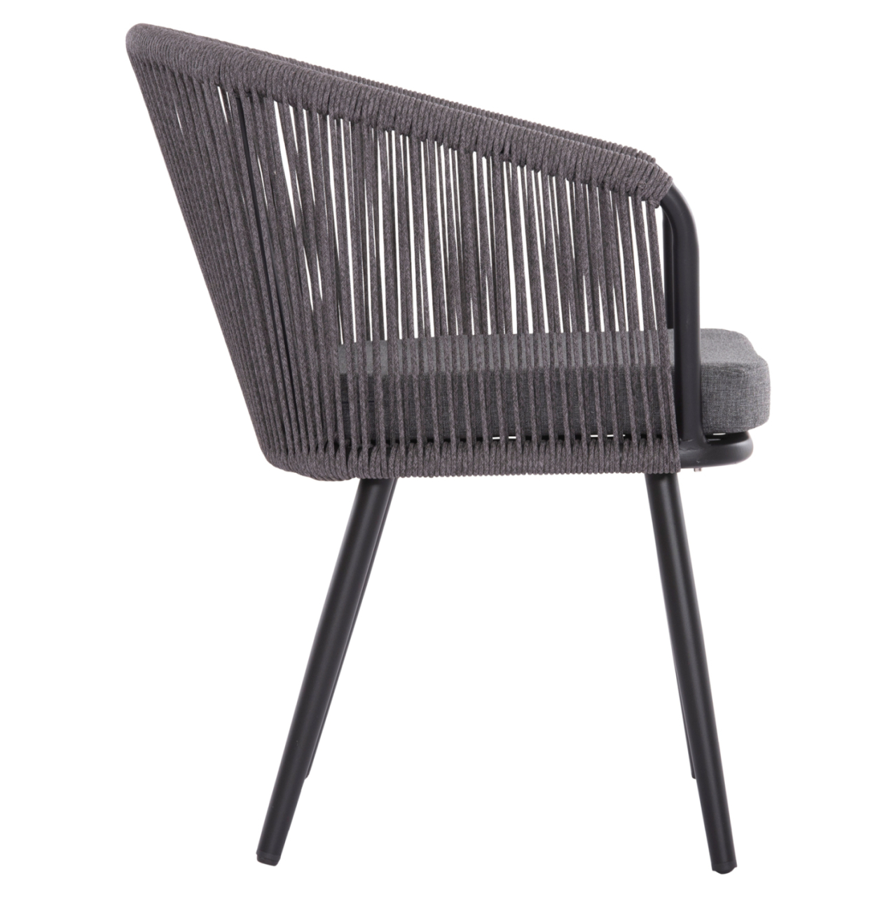 DINING CHAIR HARRIET HM5548.13 ALUMINUM BLACK FRAME-ANTHRACITE P.E.ROPE and CUSHION 60x62x80,5Hcm. [4]
