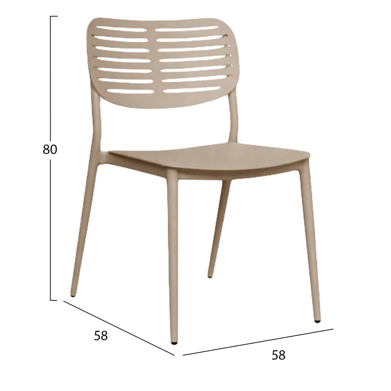 DINING CHAIR HILLIARD HM6645.04 ALUMINUM IN CHAMPAGNE COLOR 46x54x78Hcm [2]