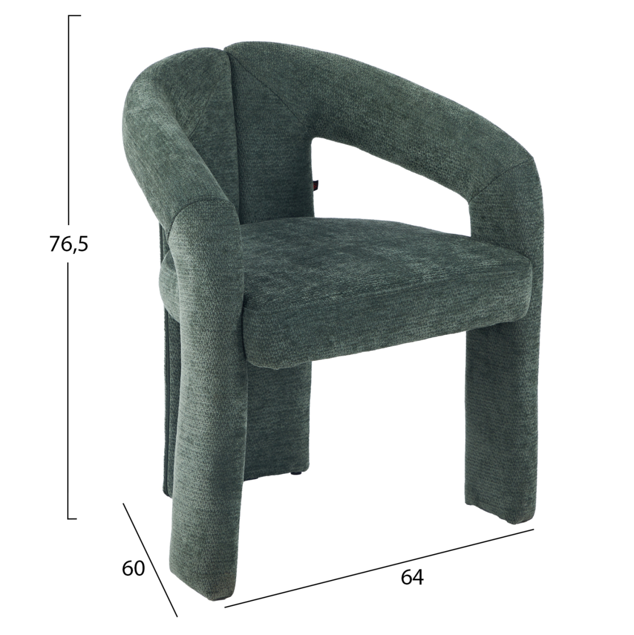DINING CHAIR HM18362.04 GREEN LINEN FABRIC 64x50x76.5Hcm. [2]