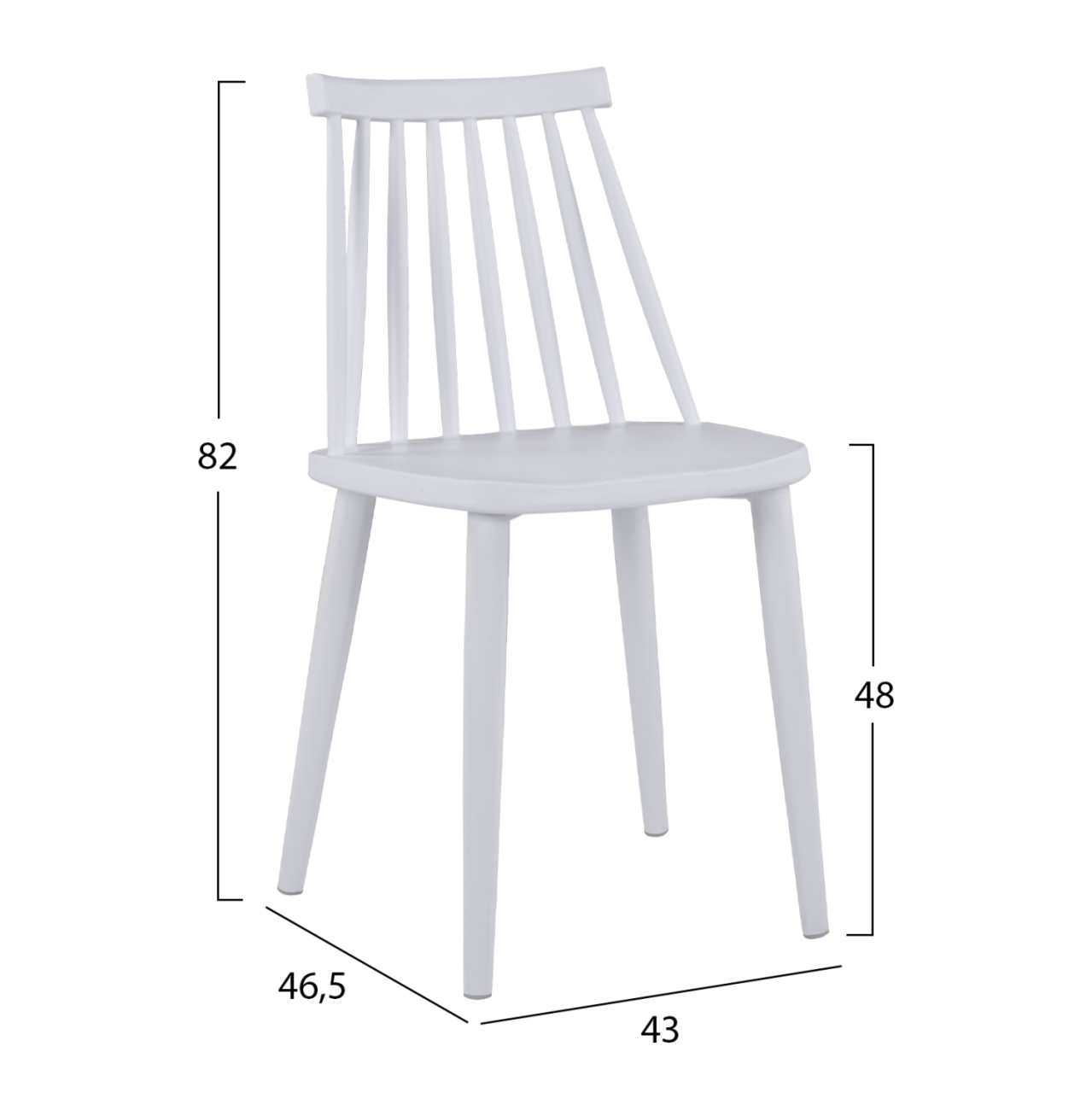 Dining chair HM8052.11 Vanessa White with metallic white legs 43x46,5x82 cm. [2]