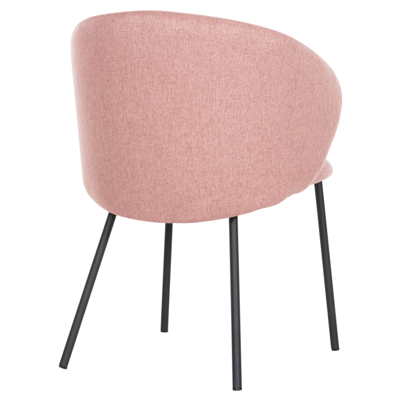 DINING CHAIR ISIAH HM9615.02 DUSTY PINK FABRIC-BLACK METAL LEGS 56x56x76Hcm. [5]
