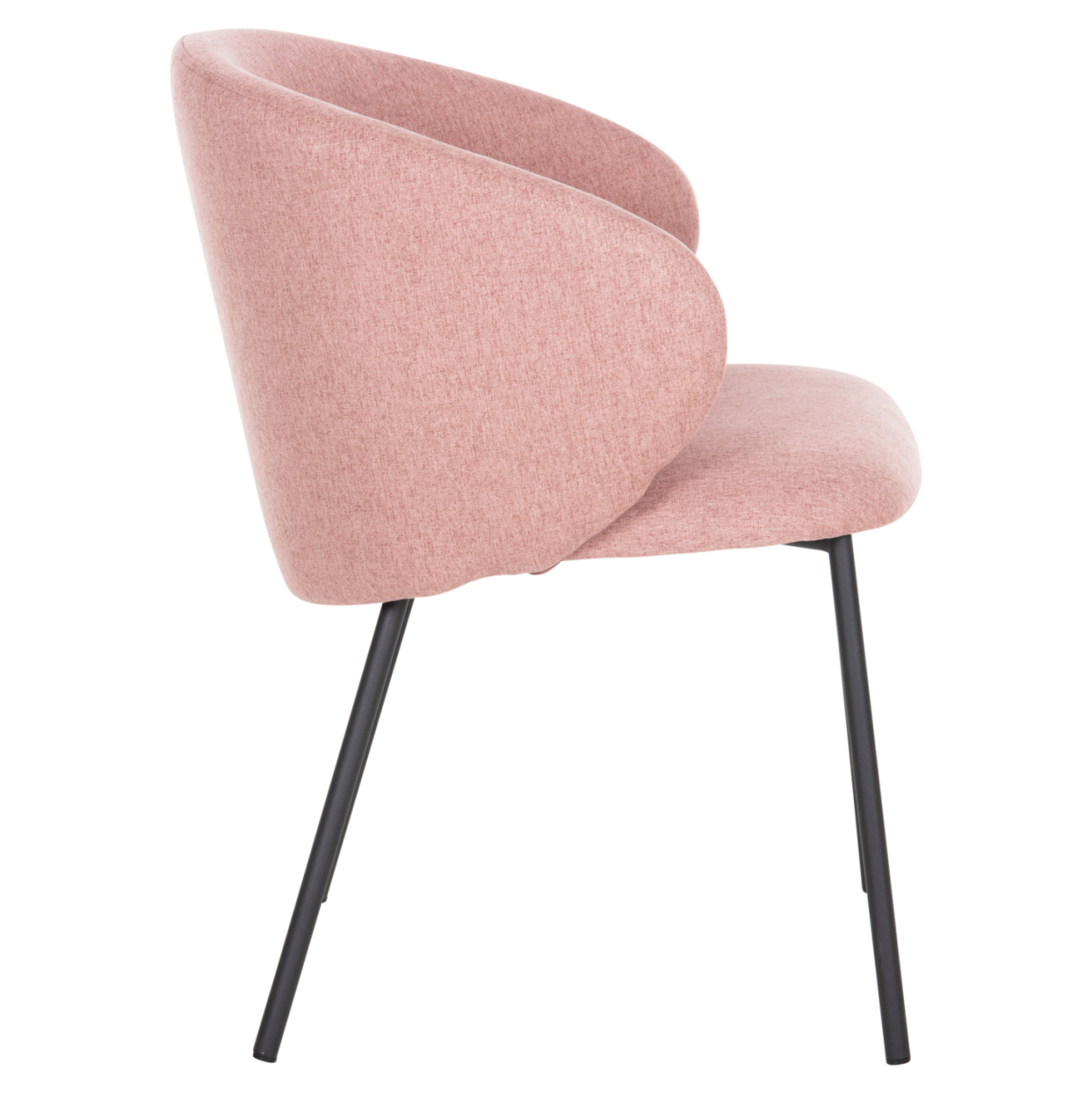 DINING CHAIR ISIAH HM9615.02 DUSTY PINK FABRIC-BLACK METAL LEGS 56x56x76Hcm. [4]