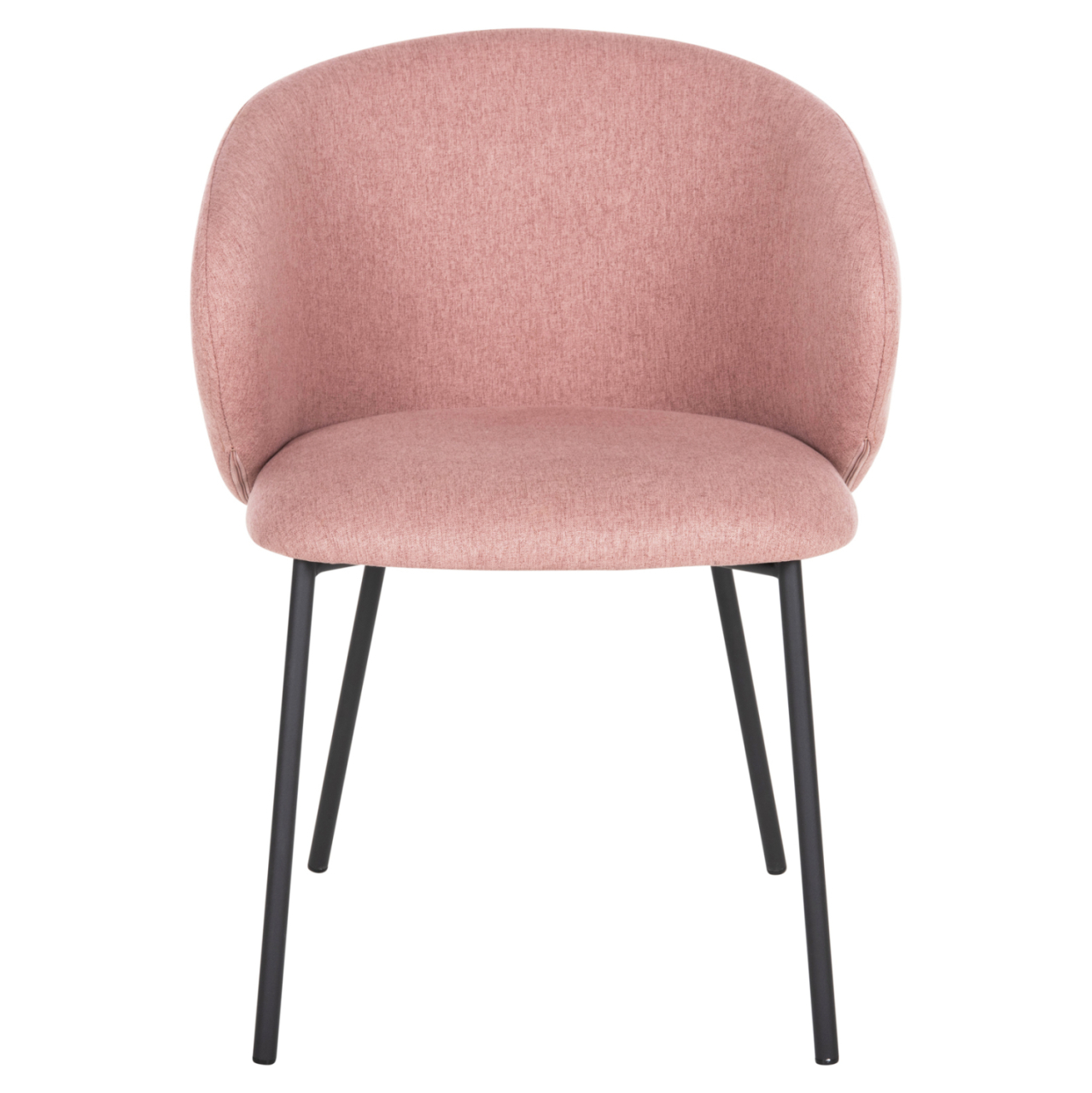 DINING CHAIR ISIAH HM9615.02 DUSTY PINK FABRIC-BLACK METAL LEGS 56x56x76Hcm. [3]
