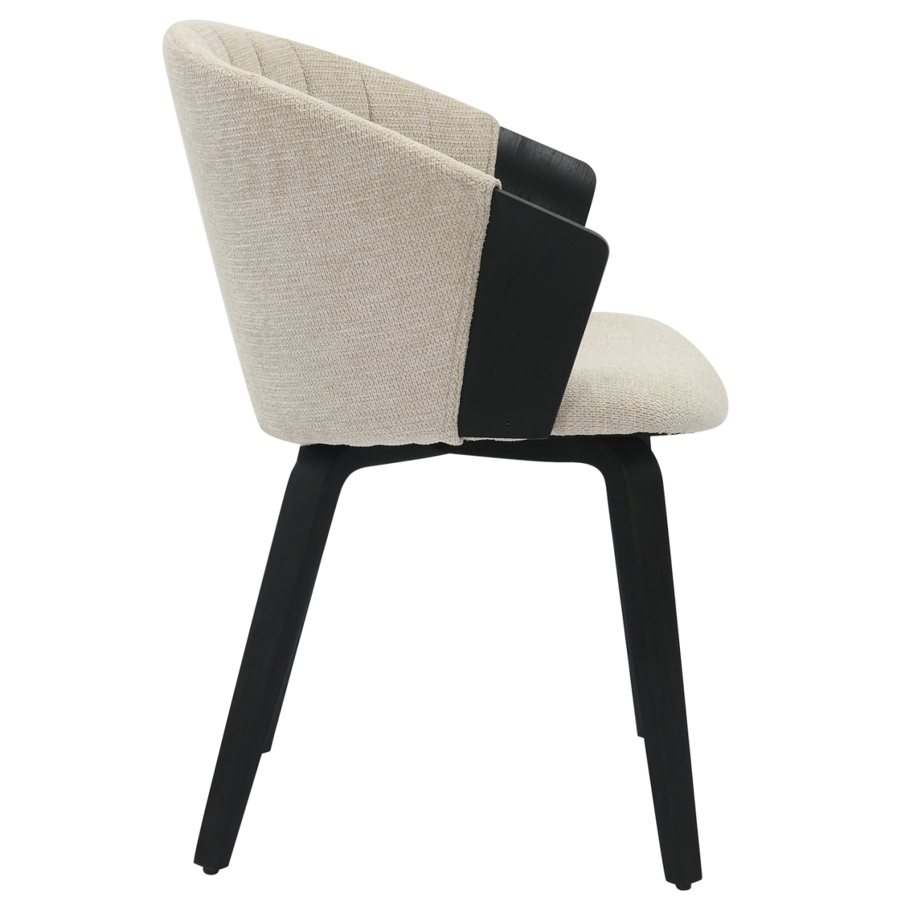 DINING CHAIR JESPER HM9977.02 PLYWOOD FRAME IN BLACK-ECRU FABRIC 61x54x74Hcm. [4]
