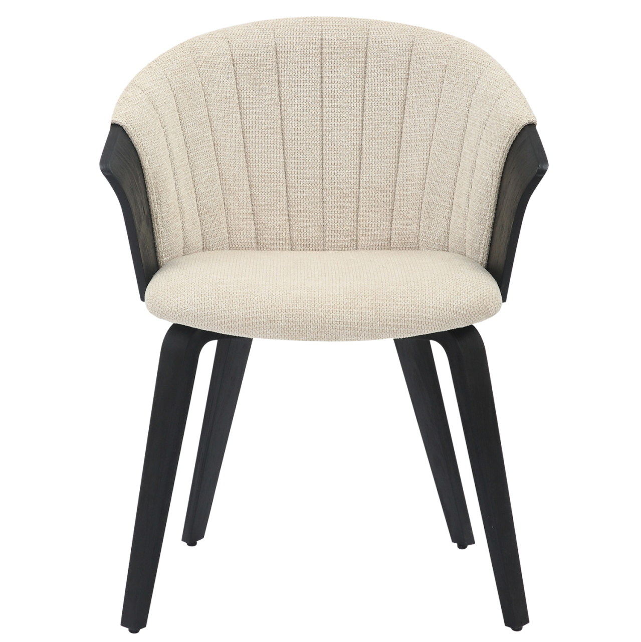 DINING CHAIR JESPER HM9977.02 PLYWOOD FRAME IN BLACK-ECRU FABRIC 61x54x74Hcm. [3]
