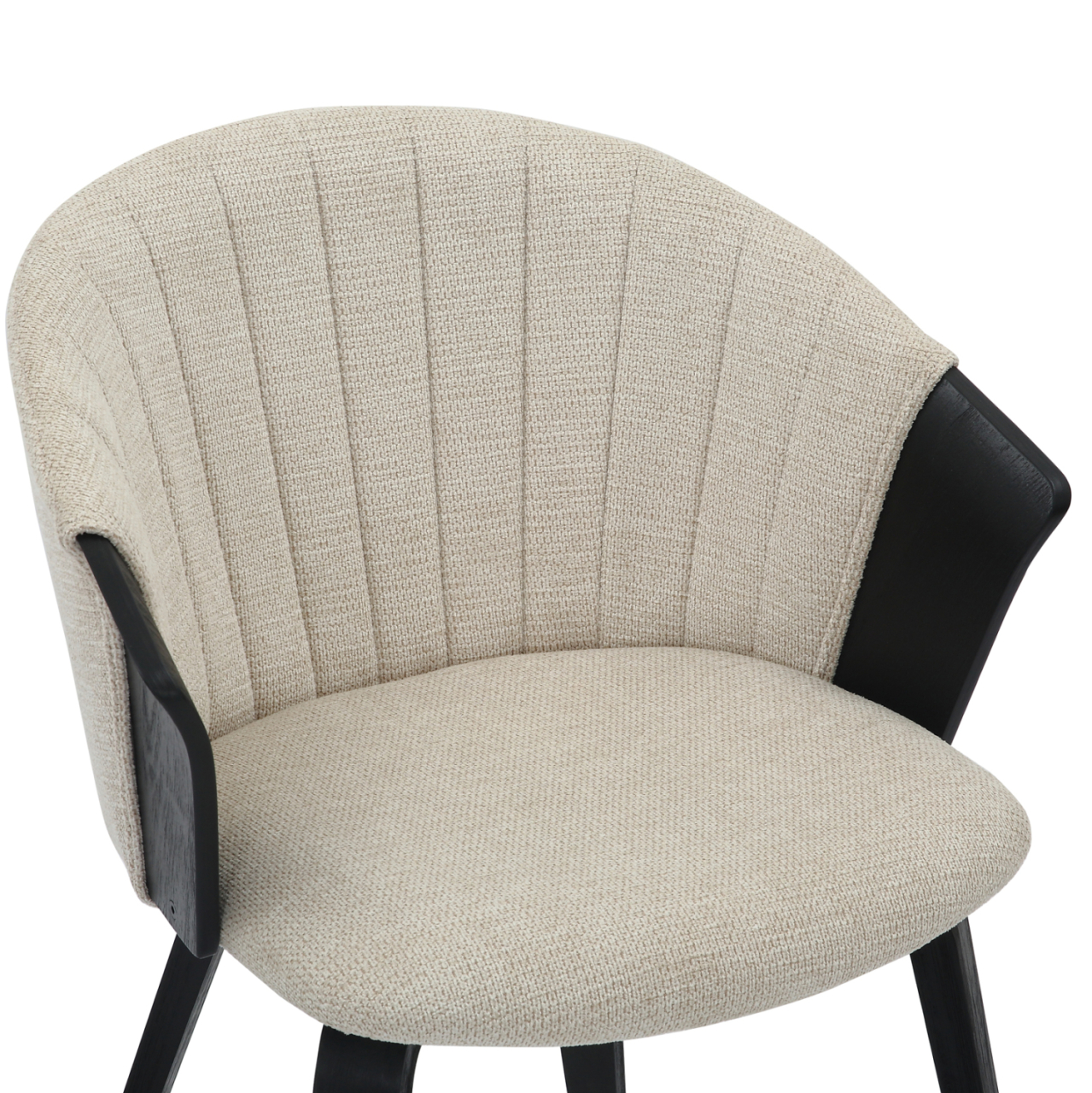 DINING CHAIR JESPER HM9977.02 PLYWOOD FRAME IN BLACK-ECRU FABRIC 61x54x74Hcm. [7]