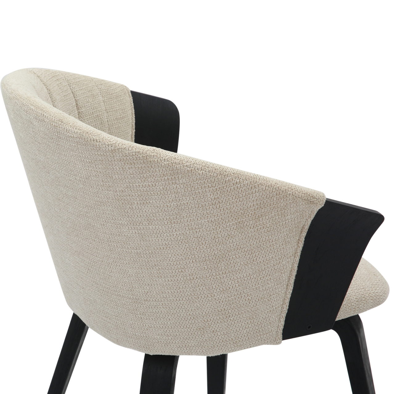 DINING CHAIR JESPER HM9977.02 PLYWOOD FRAME IN BLACK-ECRU FABRIC 61x54x74Hcm. [9]