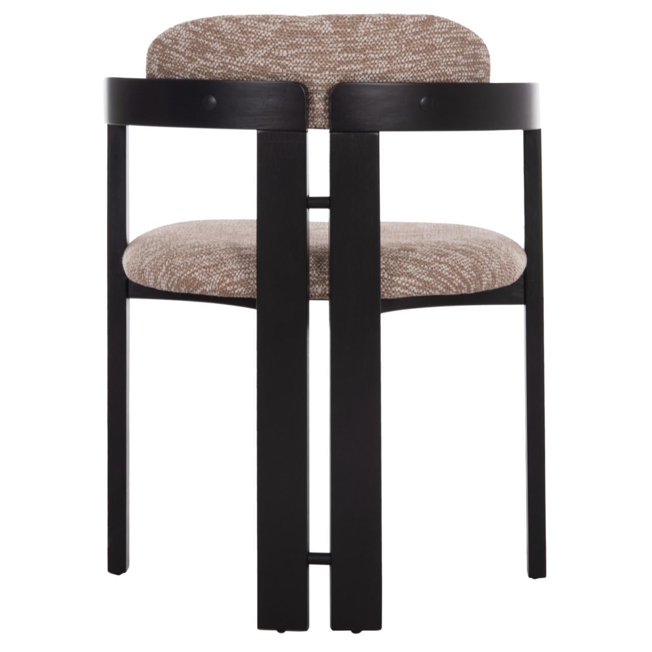 DINING CHAIR KALL HM18247.02 BROWN FABRIC--PLYWOOD IN BLACK 56x45x73Hcm. [6]