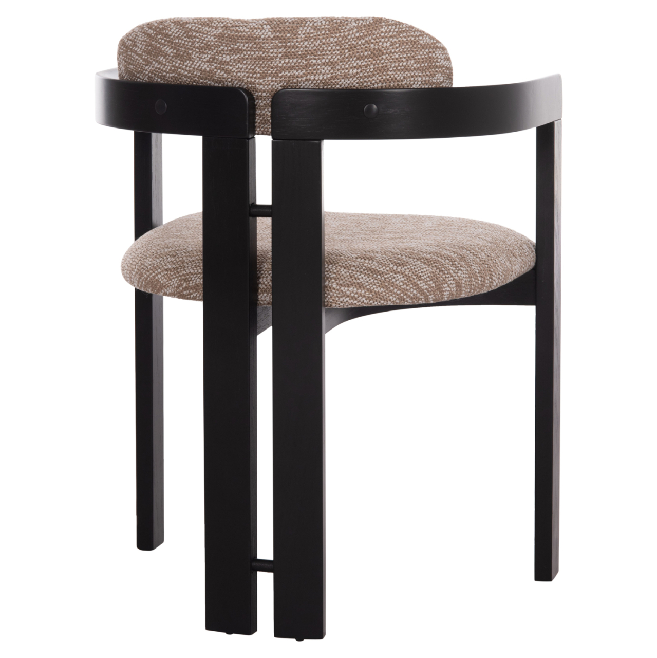 DINING CHAIR KALL HM18247.02 BROWN FABRIC--PLYWOOD IN BLACK 56x45x73Hcm. [5]