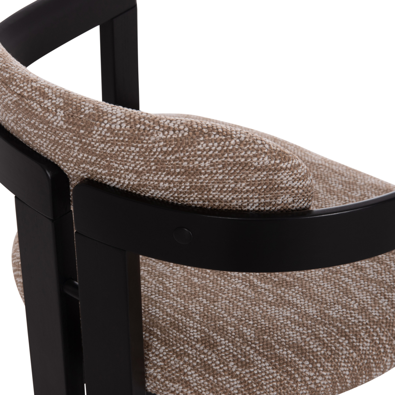 DINING CHAIR KALL HM18247.02 BROWN FABRIC--PLYWOOD IN BLACK 56x45x73Hcm. [10]