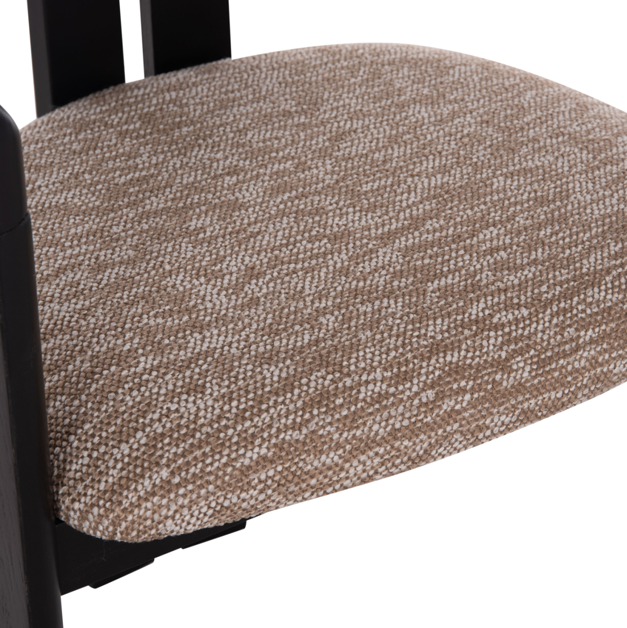DINING CHAIR KALL HM18247.02 BROWN FABRIC--PLYWOOD IN BLACK 56x45x73Hcm. [9]