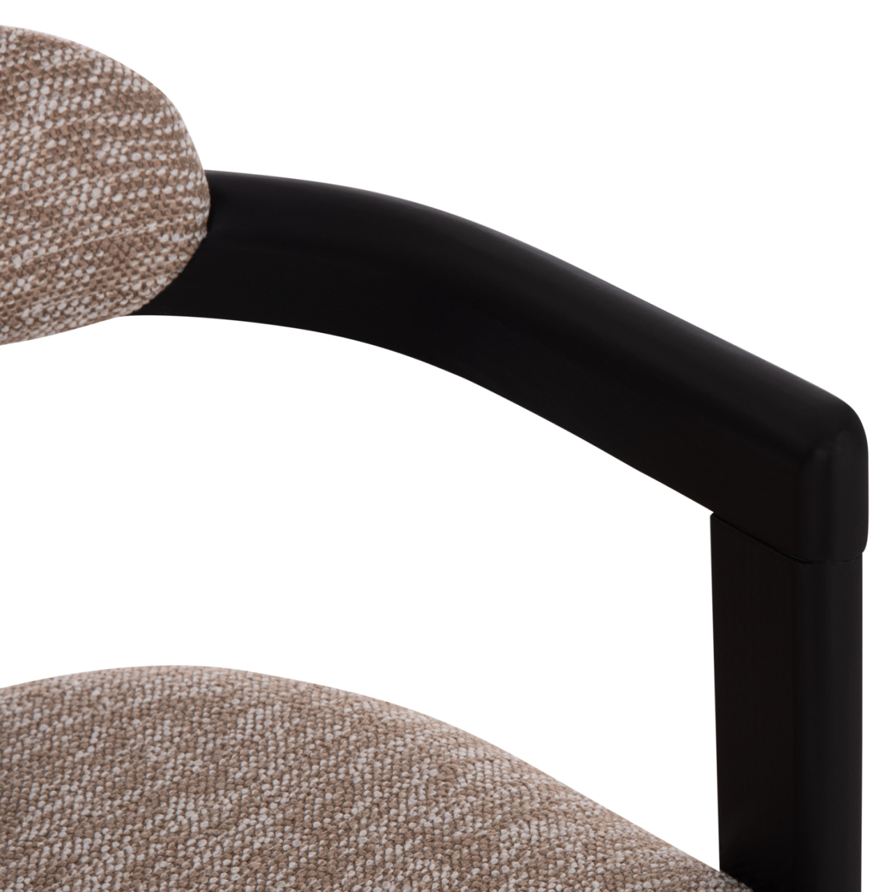 DINING CHAIR KALL HM18247.02 BROWN FABRIC--PLYWOOD IN BLACK 56x45x73Hcm. [8]