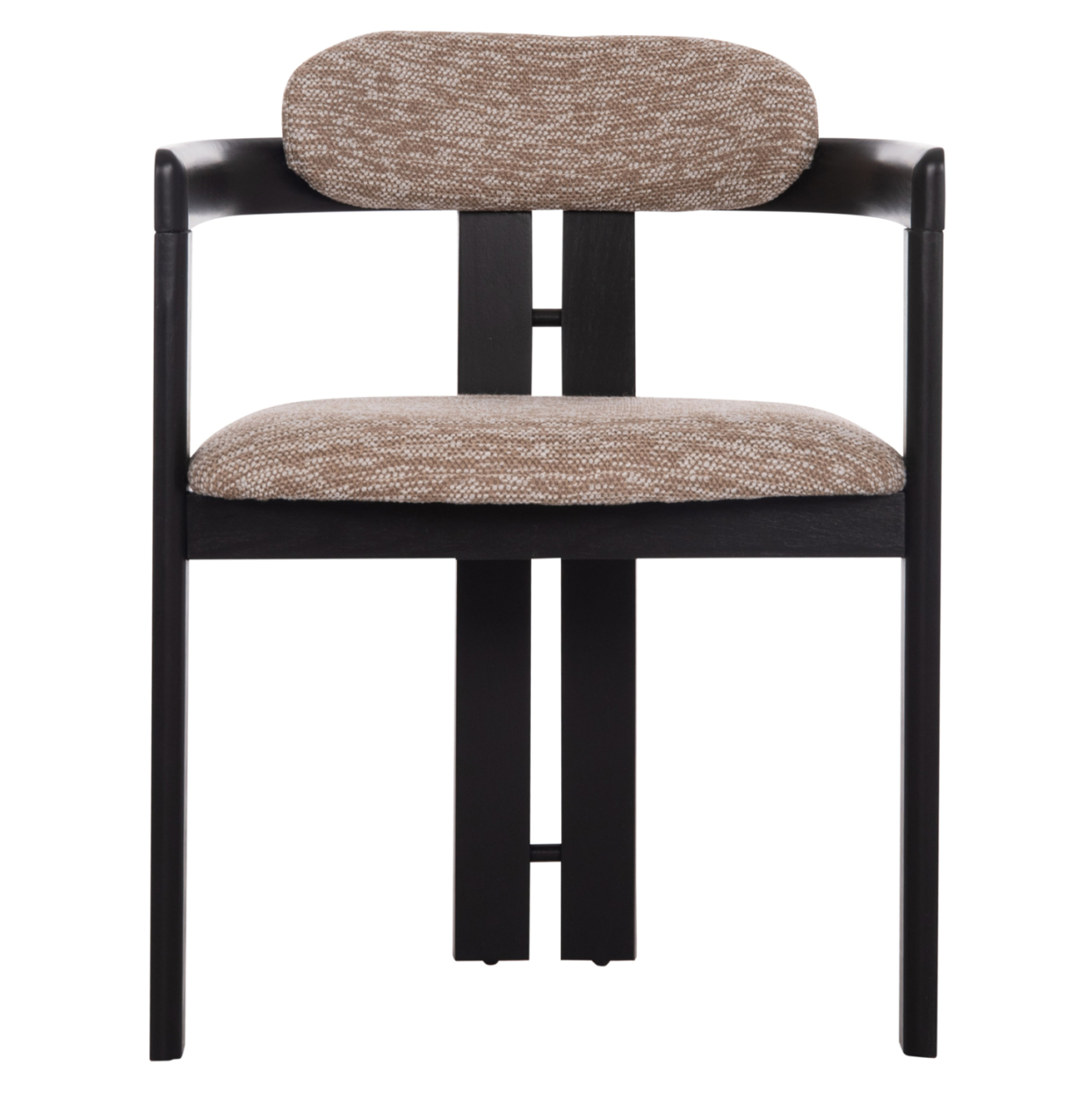 DINING CHAIR KALL HM18247.02 BROWN FABRIC--PLYWOOD IN BLACK 56x45x73Hcm. [3]