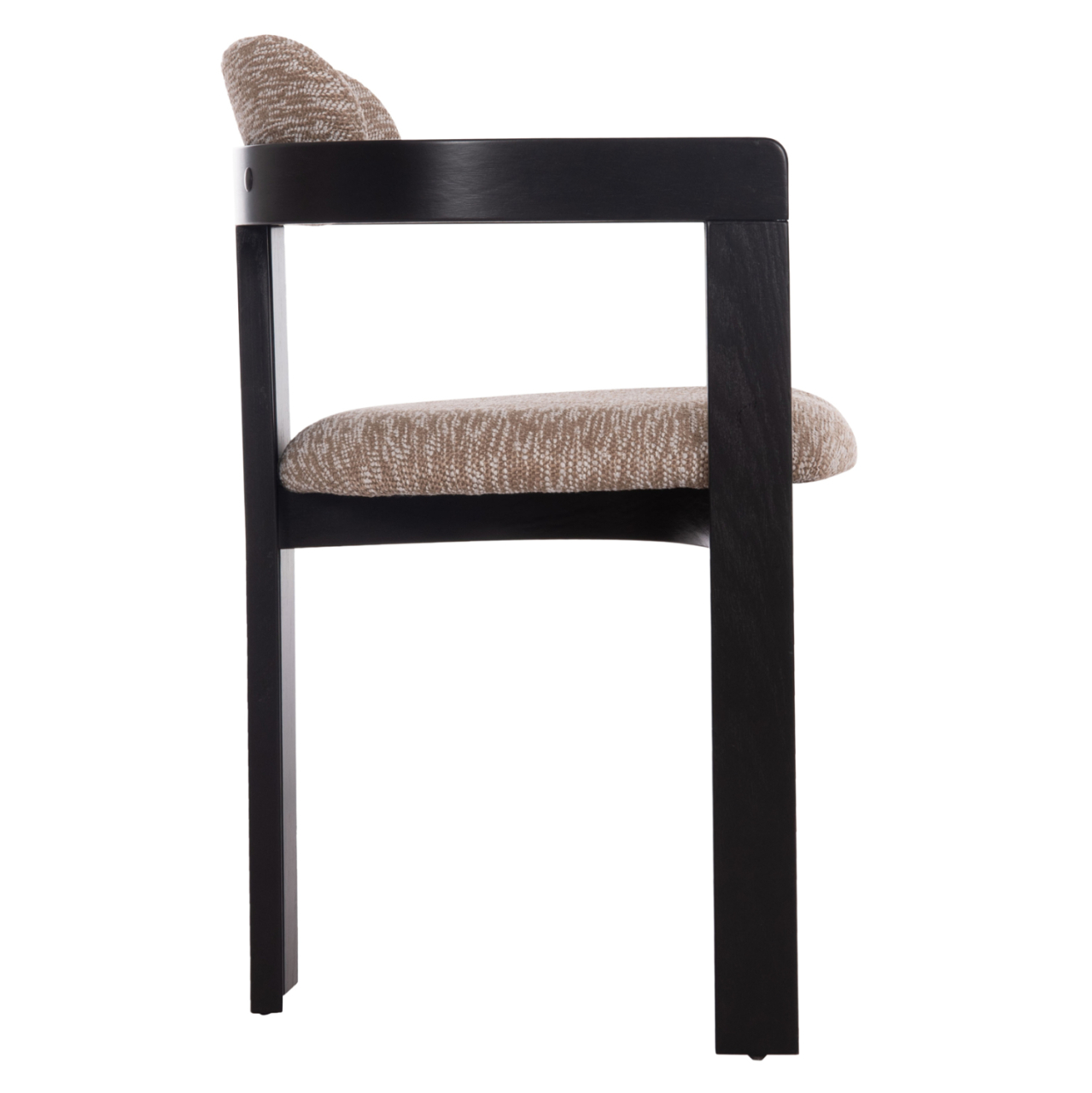 DINING CHAIR KALL HM18247.02 BROWN FABRIC--PLYWOOD IN BLACK 56x45x73Hcm. [4]