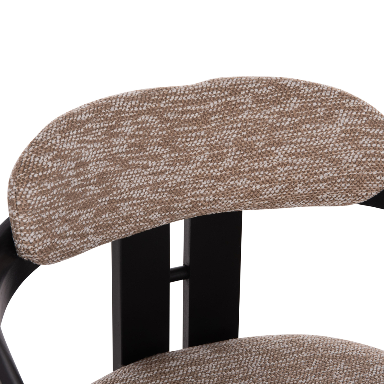 DINING CHAIR KALL HM18247.02 BROWN FABRIC--PLYWOOD IN BLACK 56x45x73Hcm. [7]
