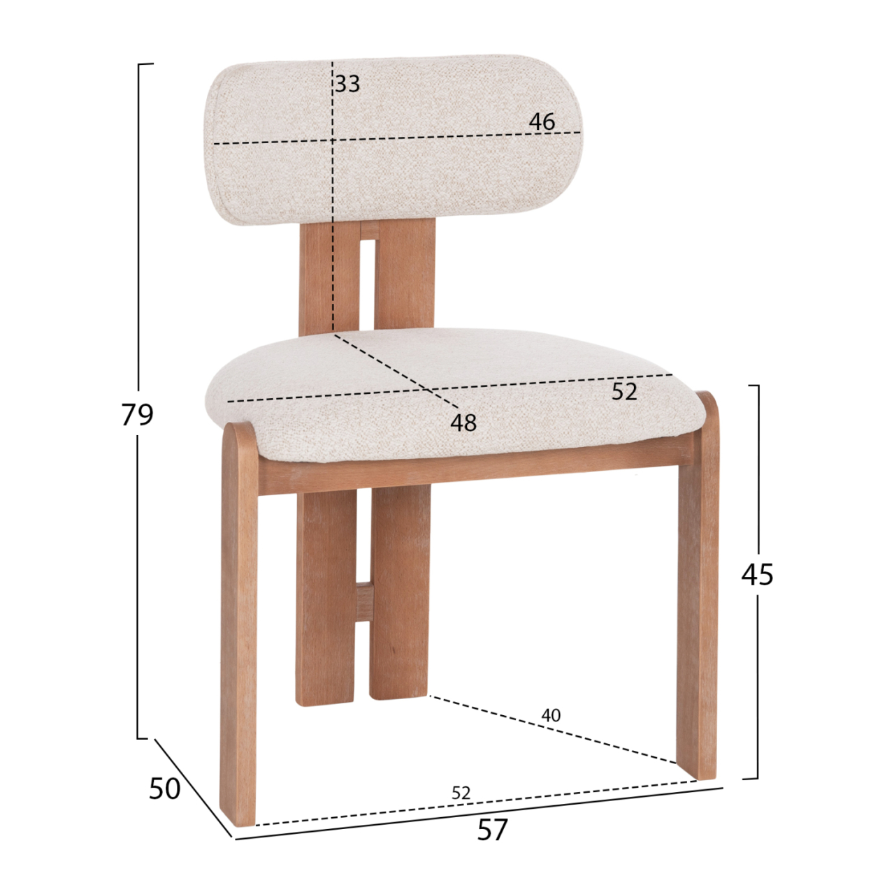 DINING CHAIR KARVO HM18252.01 FABRIC IN BEIGE--BEECH WOOD 57x50x79Hcm. [2]