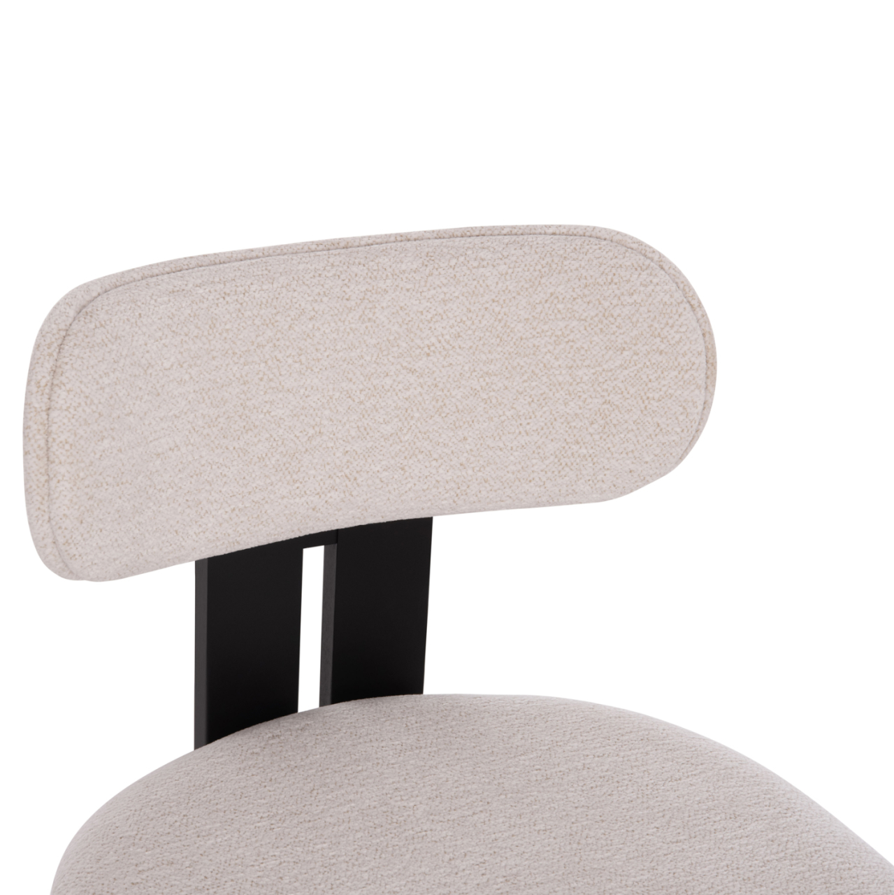 DINING CHAIR KARVO HM18252.02 FABRIC IN CREAM WHITE--WOOD IN BLACK 57x50x78.5Hcm. [7]