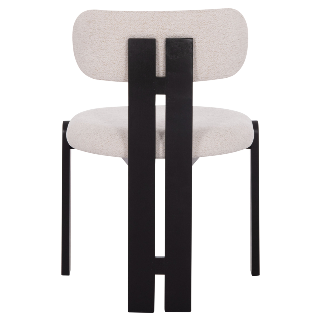 DINING CHAIR KARVO HM18252.02 FABRIC IN CREAM WHITE--WOOD IN BLACK 57x50x78.5Hcm. [6]