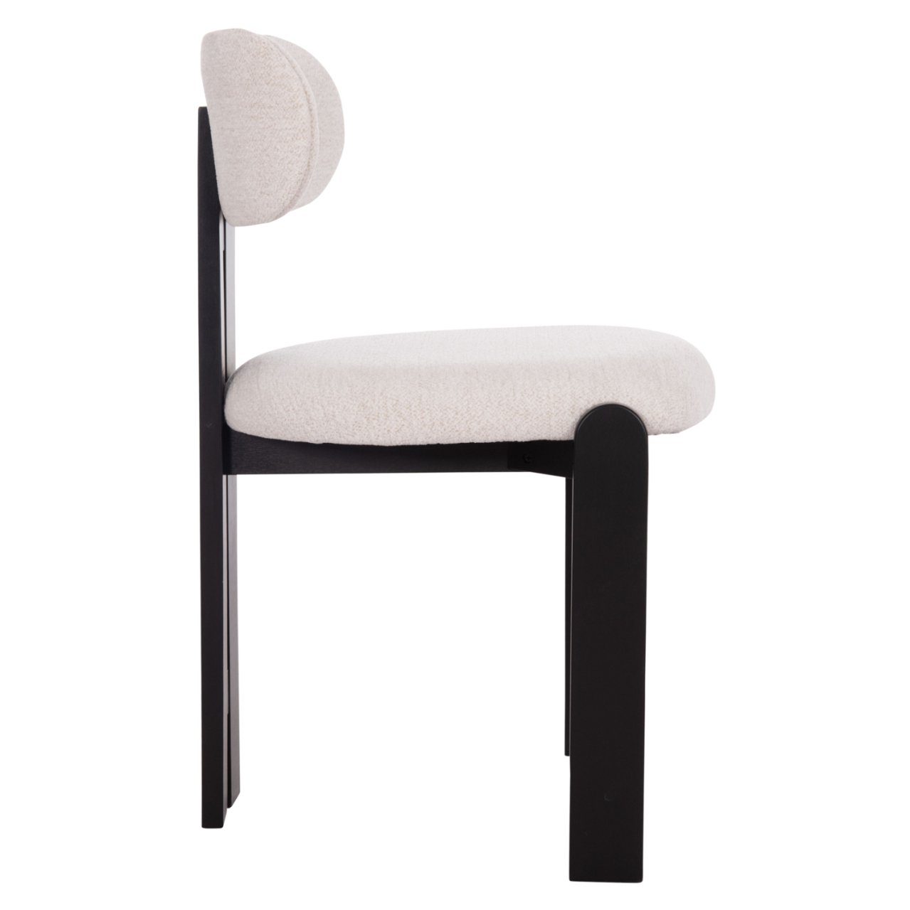 DINING CHAIR KARVO HM18252.02 FABRIC IN CREAM WHITE--WOOD IN BLACK 57x50x78.5Hcm. [4]