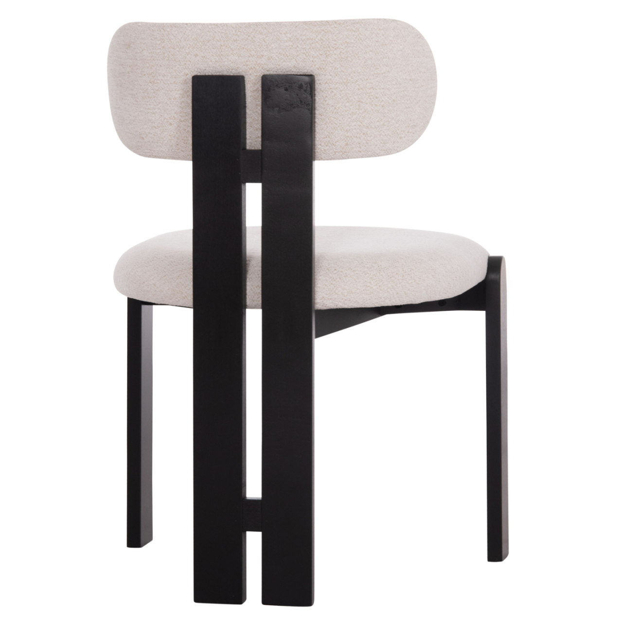 DINING CHAIR KARVO HM18252.02 FABRIC IN CREAM WHITE--WOOD IN BLACK 57x50x78.5Hcm. [5]