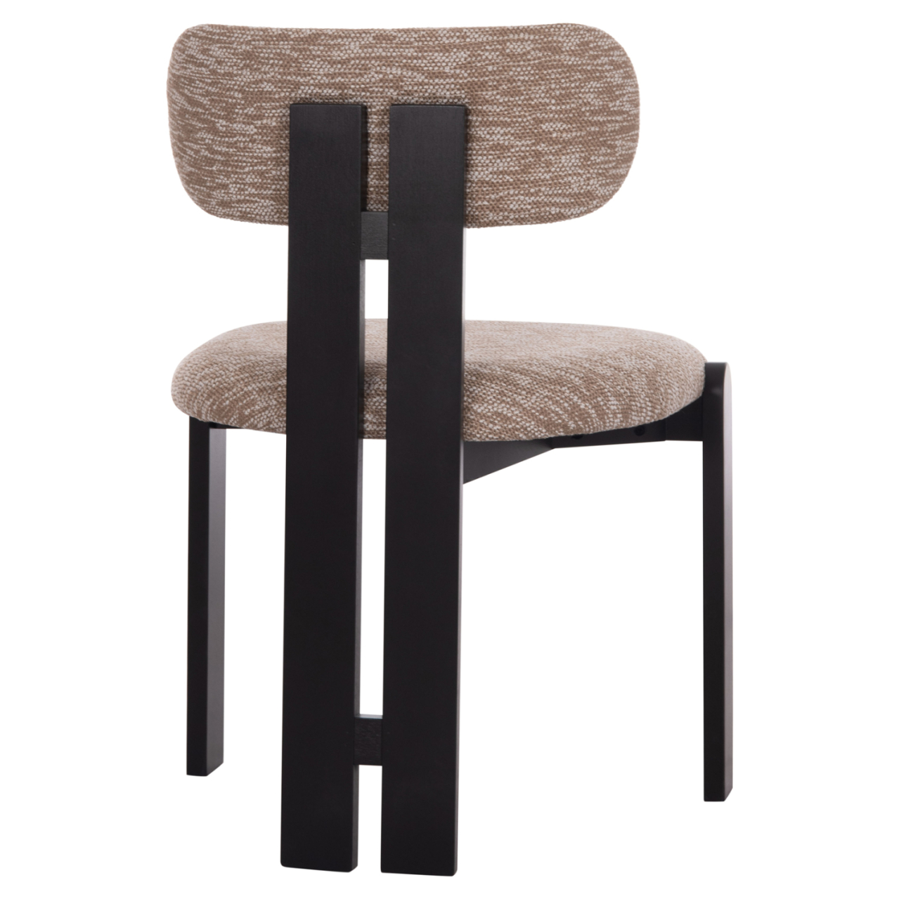 DINING CHAIR KARVO HM18252.03 FABRIC IN BROWN--WOOD IN BLACK 57x50x78.5Hcm. [5]