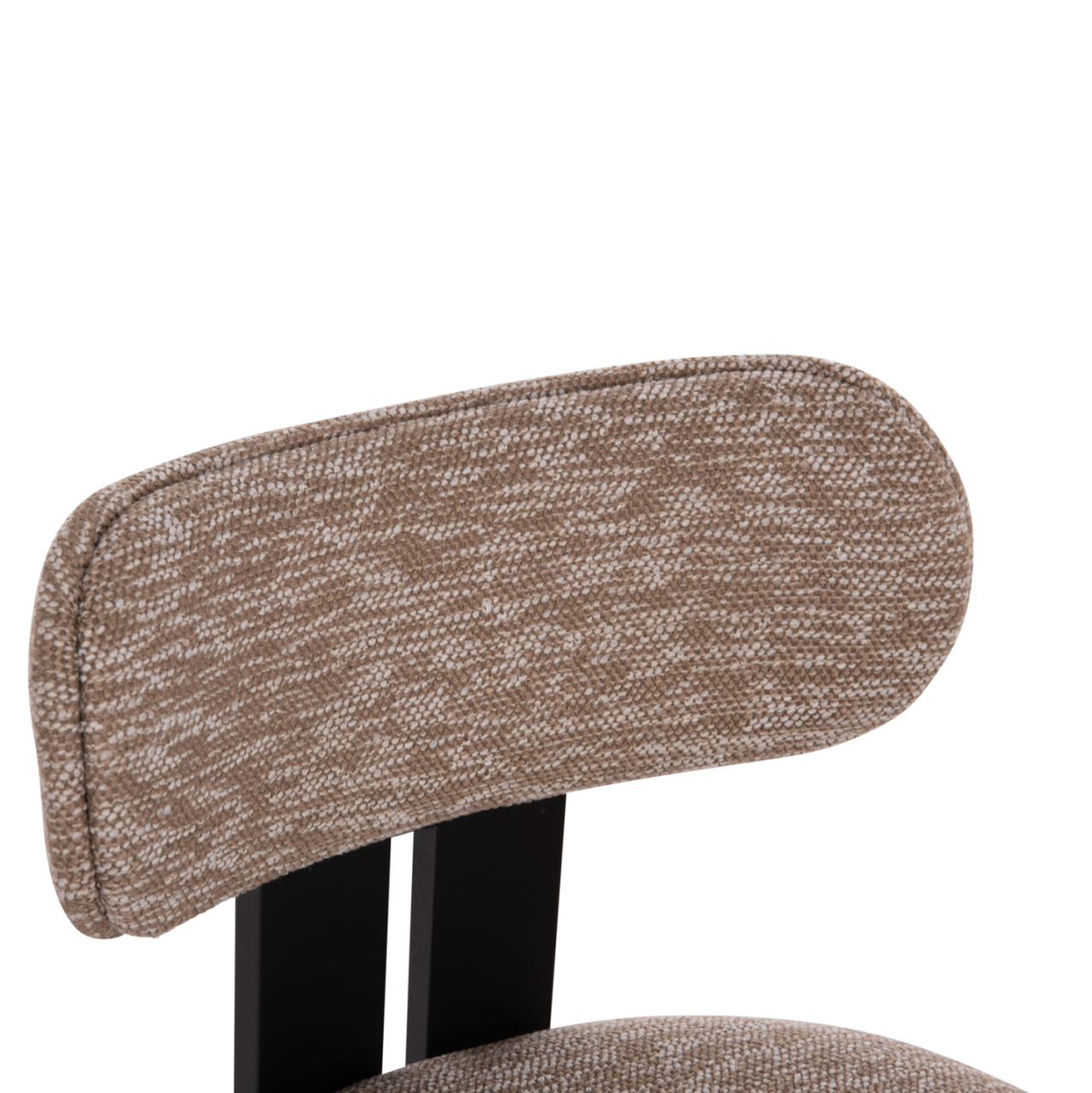 DINING CHAIR KARVO HM18252.03 FABRIC IN BROWN--WOOD IN BLACK 57x50x78.5Hcm. [7]