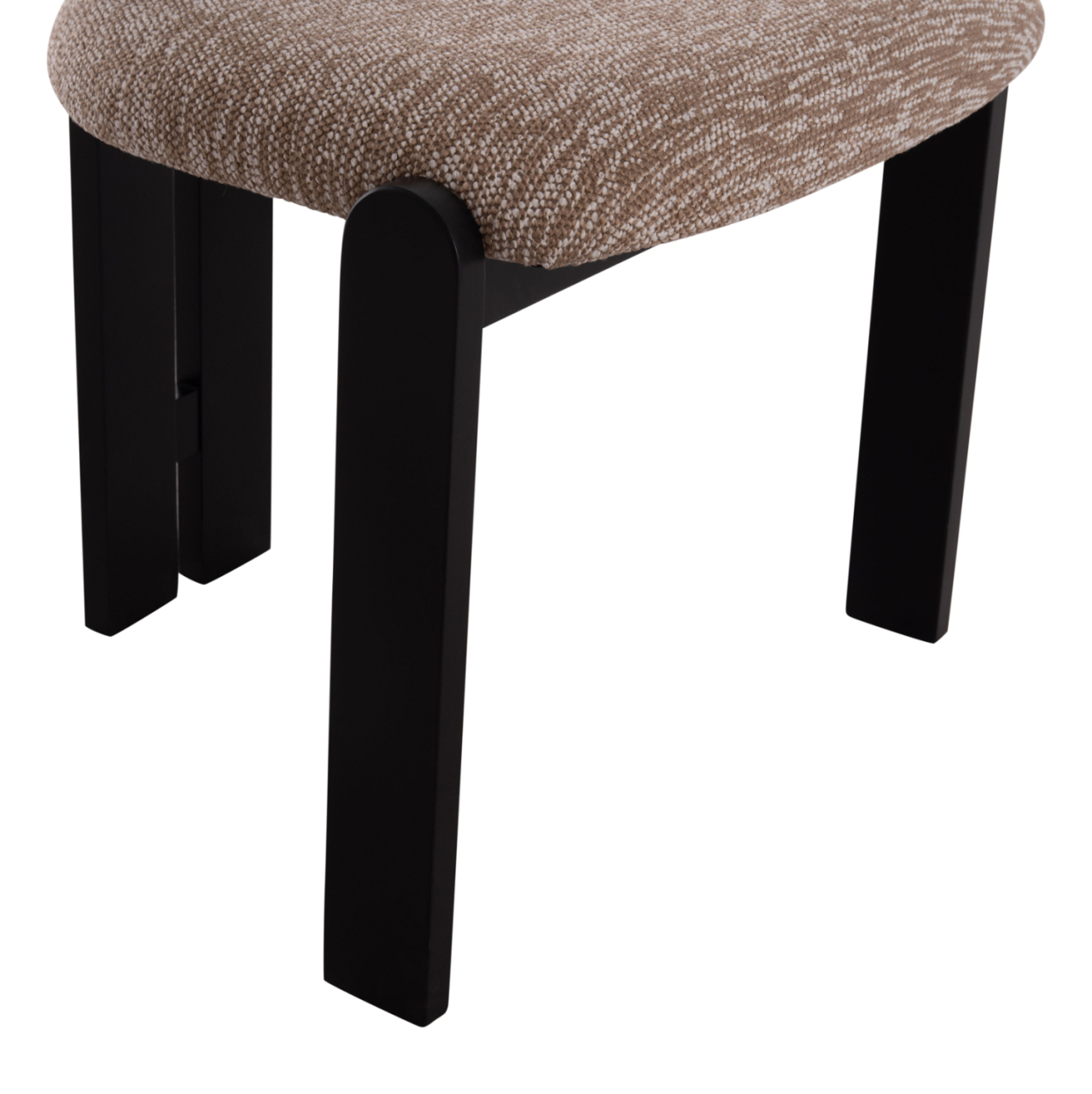 DINING CHAIR KARVO HM18252.03 FABRIC IN BROWN--WOOD IN BLACK 57x50x78.5Hcm. [9]