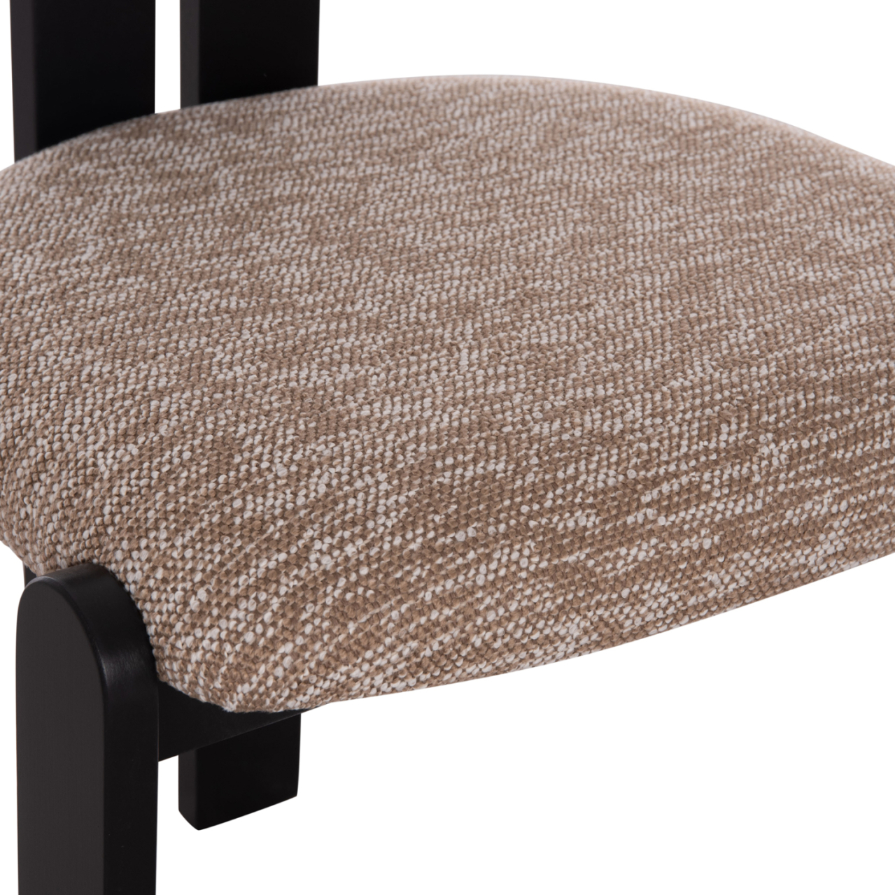 DINING CHAIR KARVO HM18252.03 FABRIC IN BROWN--WOOD IN BLACK 57x50x78.5Hcm. [8]